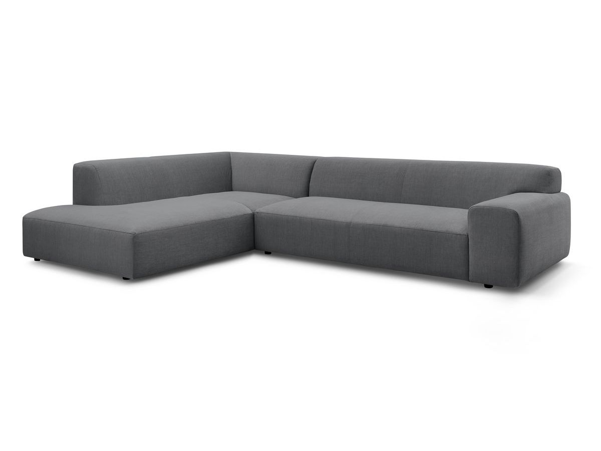 Bobochic Lavena Ecksofa 312 × 220 cm Samt Dunkelgrau Ecke links