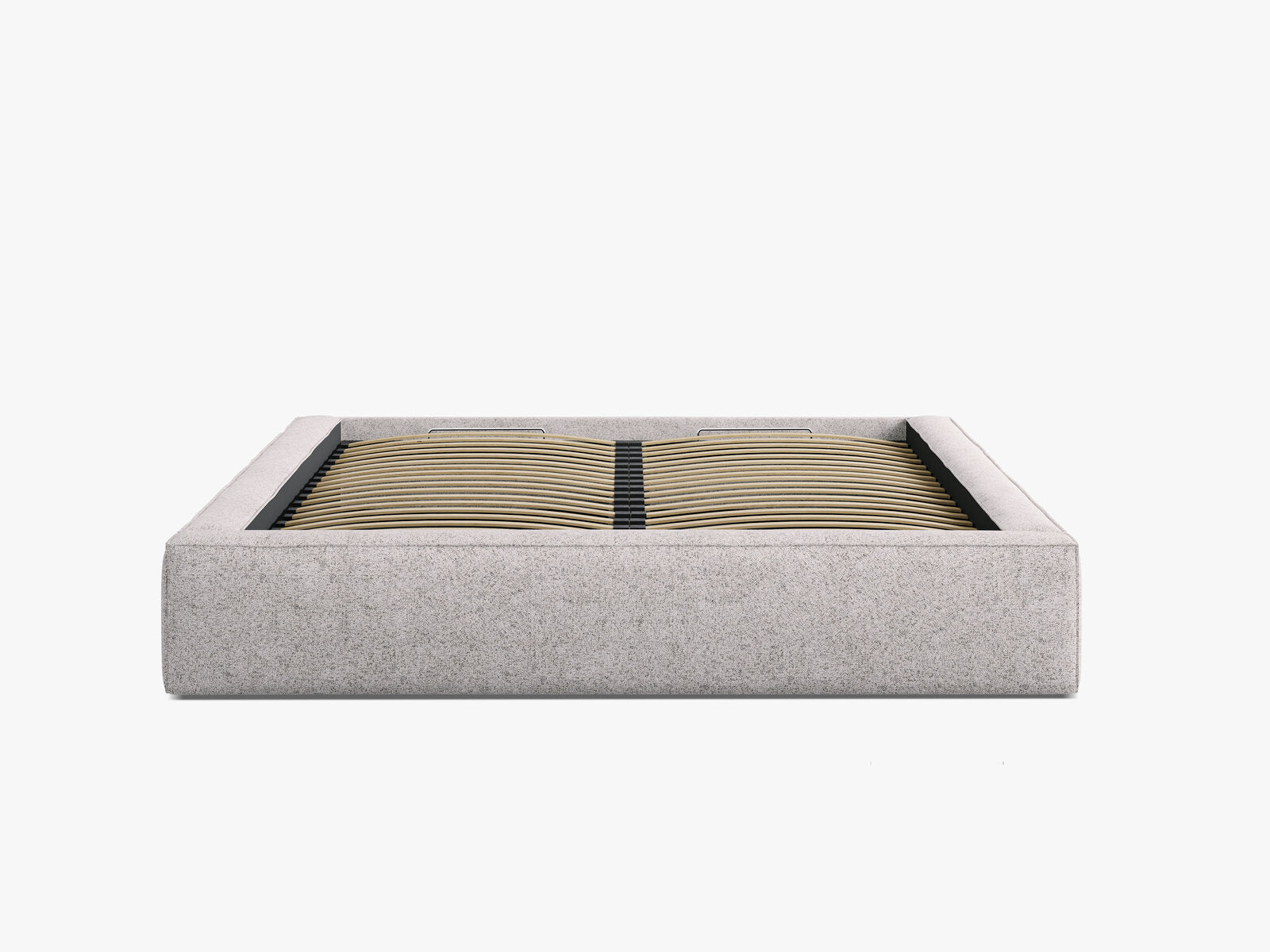 Micadoni Bett Simon Strukturierter Stoff Beige Melange 140x200