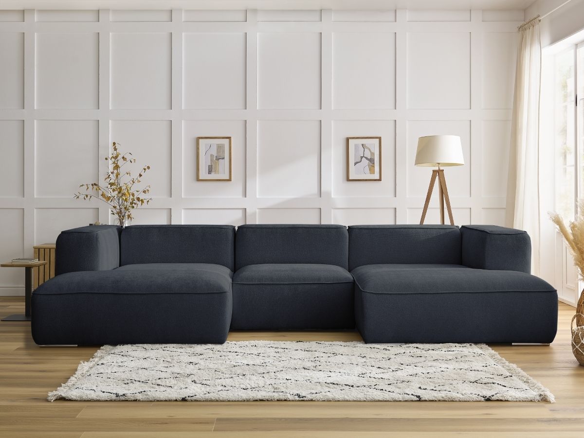 Bobochic Zephyr Wohnlandschaft Strukturstoff Dunkelblau