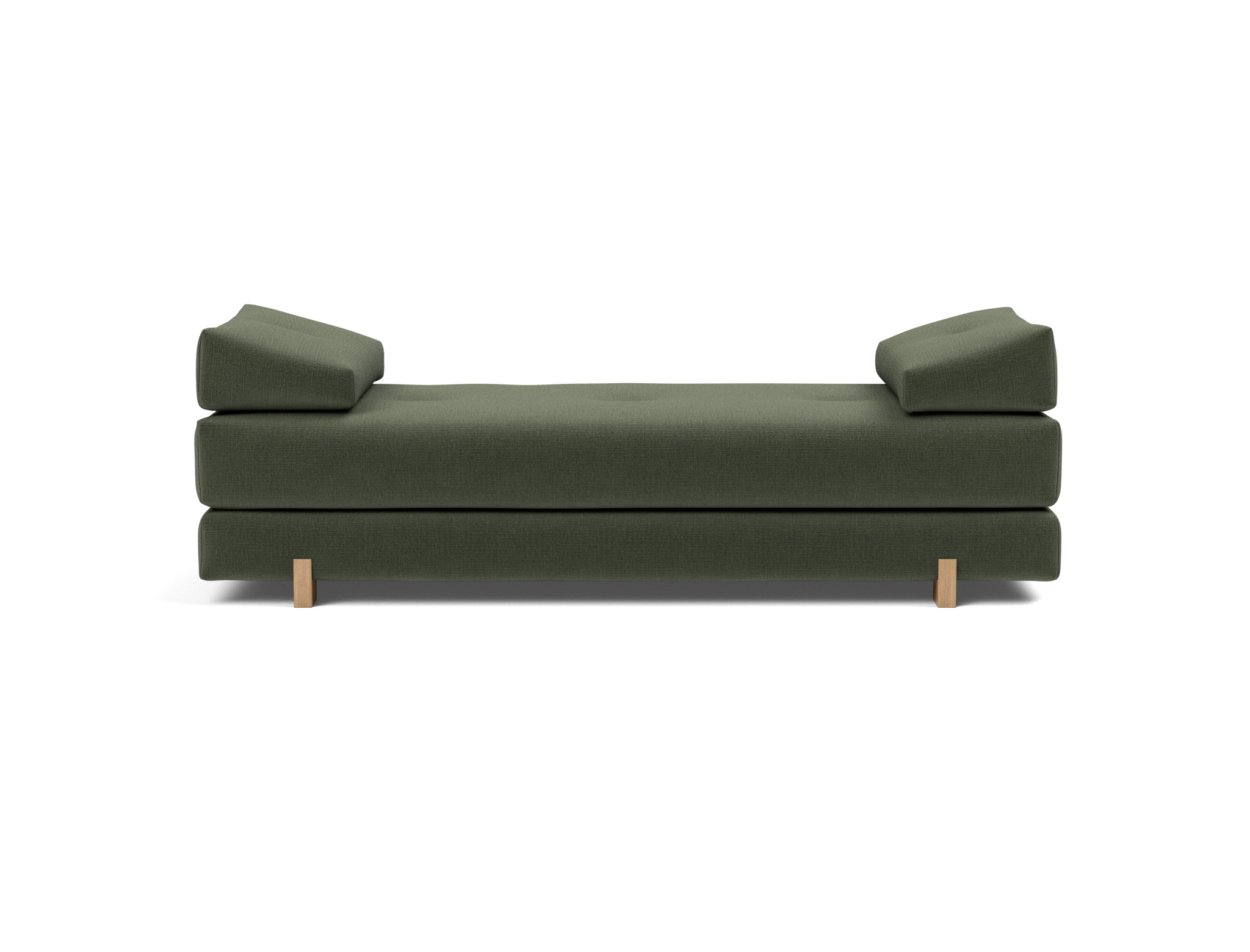 Tagesbett Sigmund Chenille Esina 413-Olive-Green Beine Drip Eiche