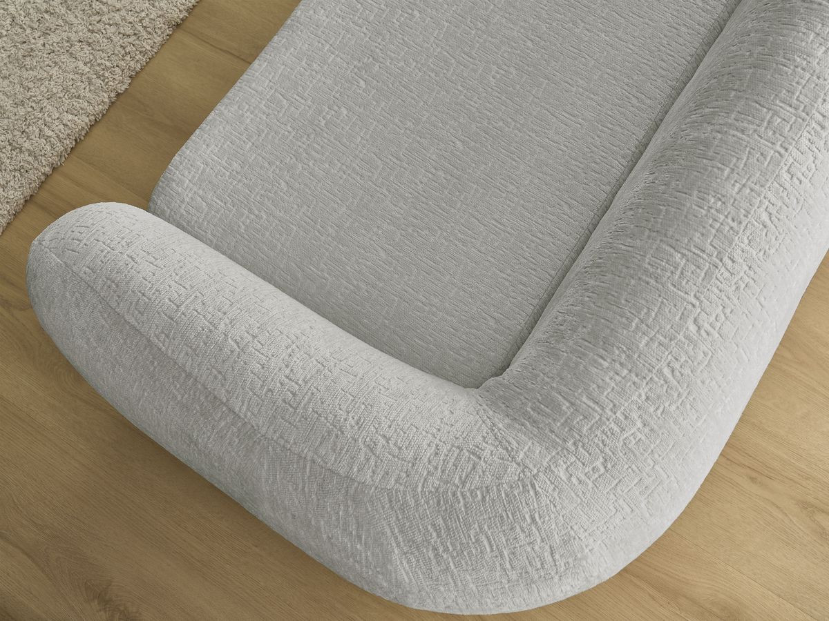 Bobochic Neyo Schlafsofa 3-Sitzer Strukturstoff Hellgrau