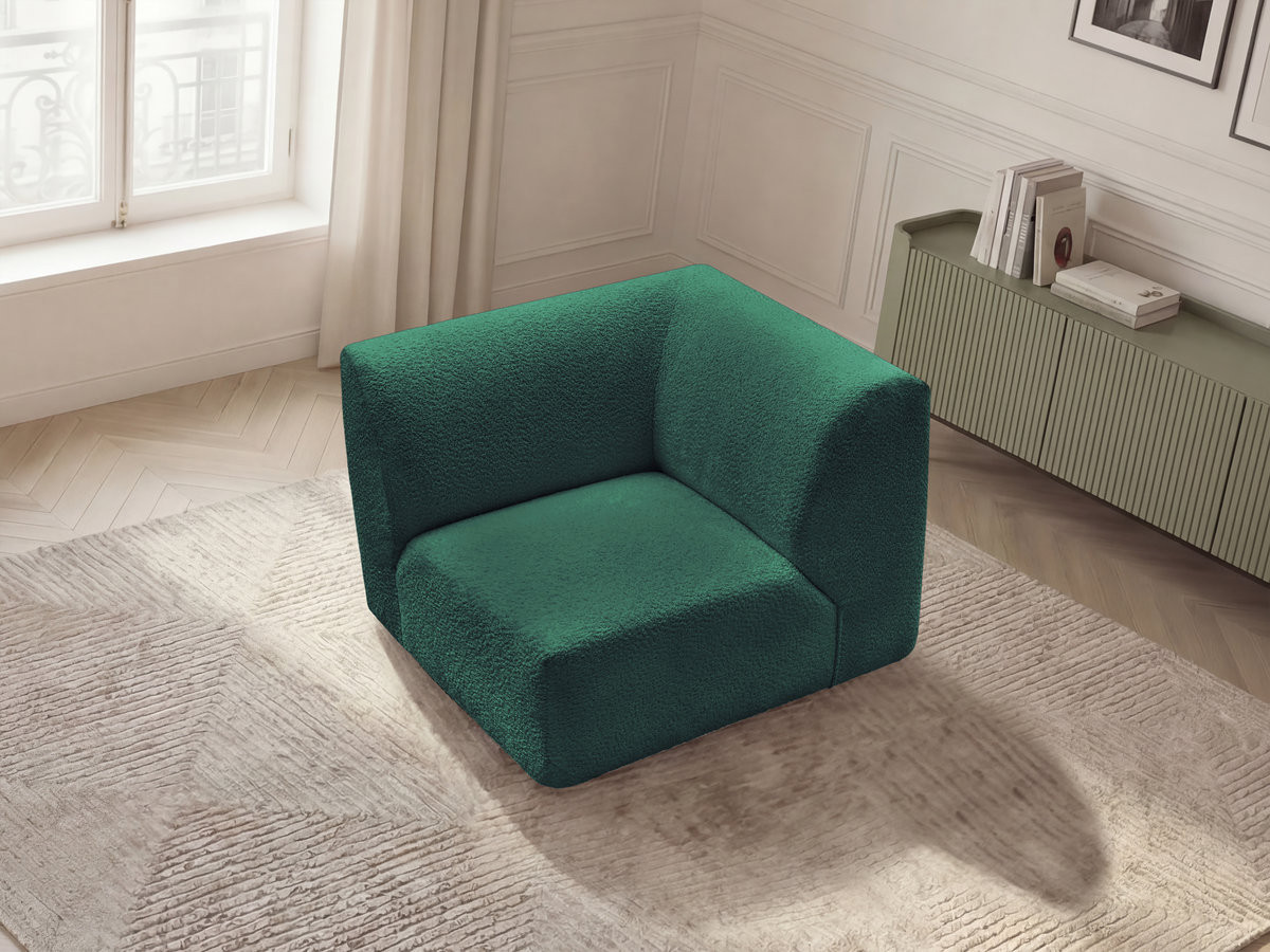 Bobochic Anda Sofa 1-Sitzer Chenille Dunkelgrün