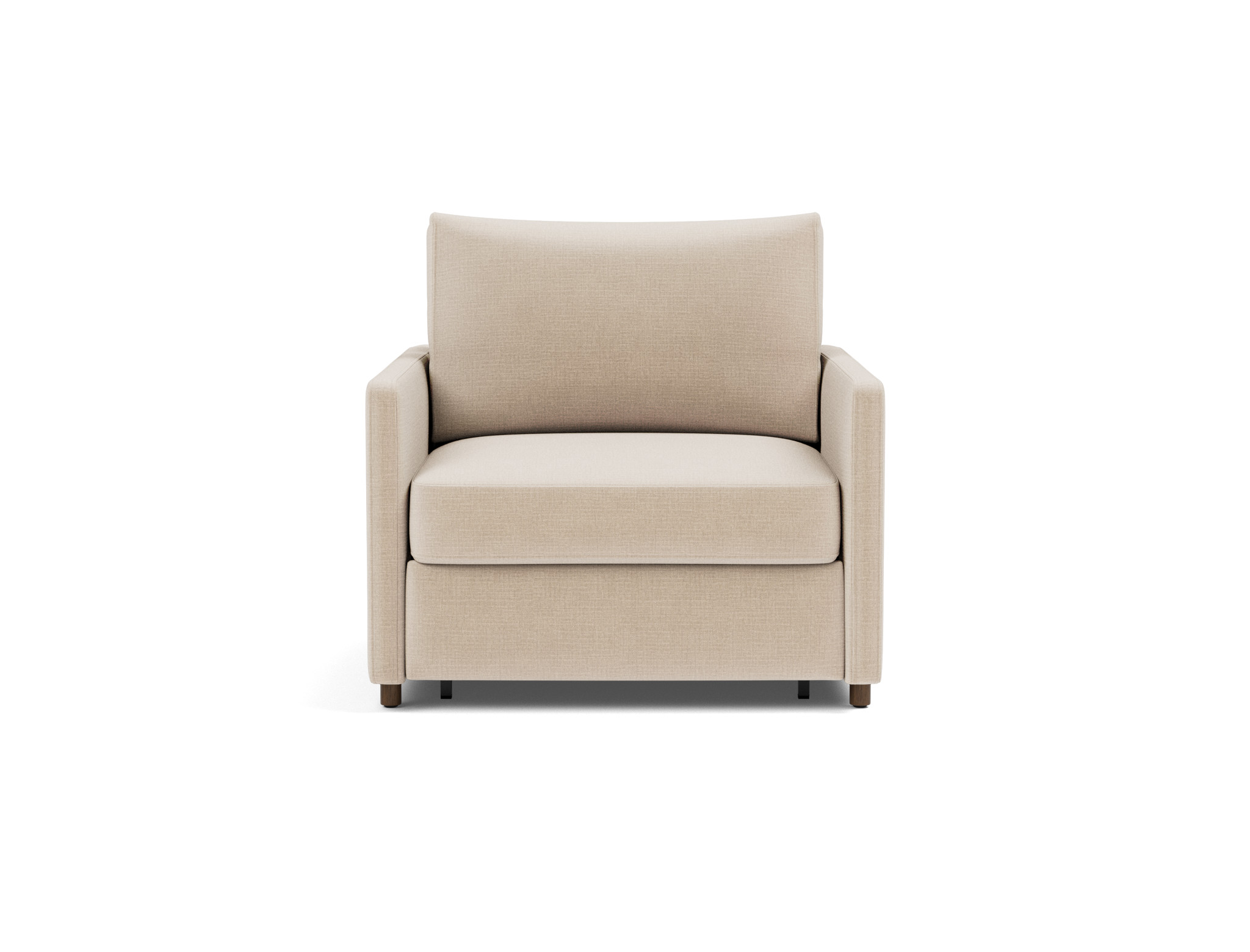 Schlafsessel Neah mit Slim-Armlehnen Chenille Esina 410-Almond-Beige