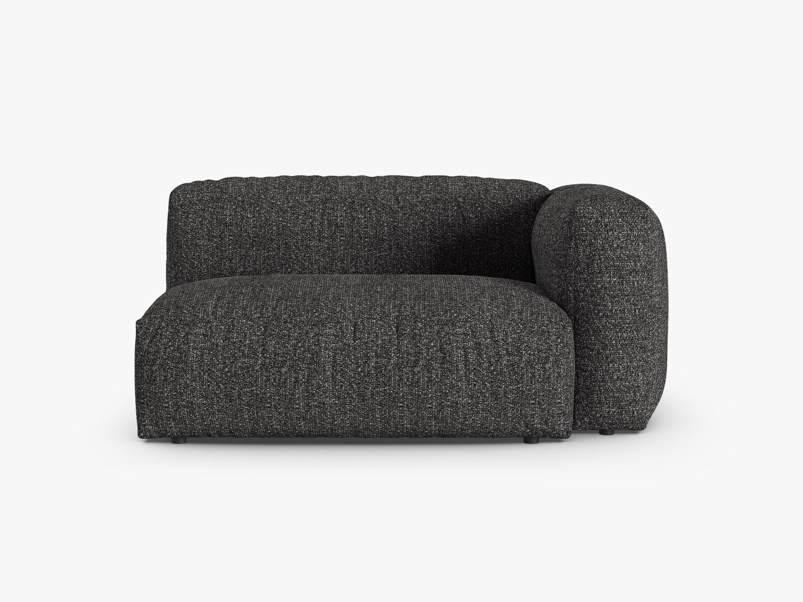 Micadoni Eckmodul mit Armlehne Martina 1-Sitzer Groß 90cm Sitztiefe Rechts Boucle Monet Anthrazit