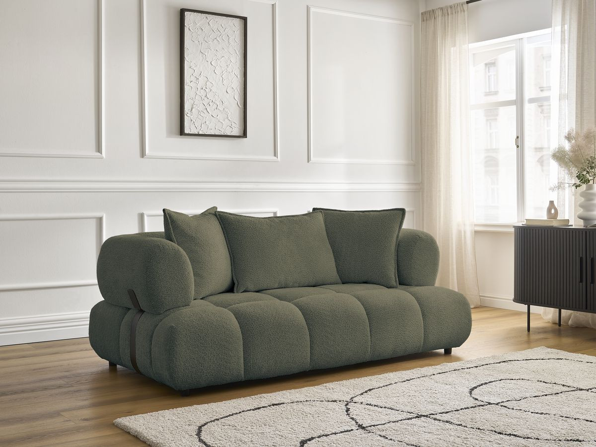 Bobochic Alya Sofa 2-Sitzer Bouclé-Stoff Grün