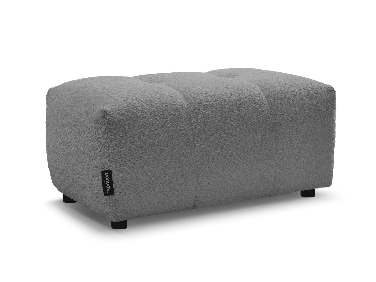 Bobochic Roxelane Pouf Bouclé-Stoff Dunkelgrau