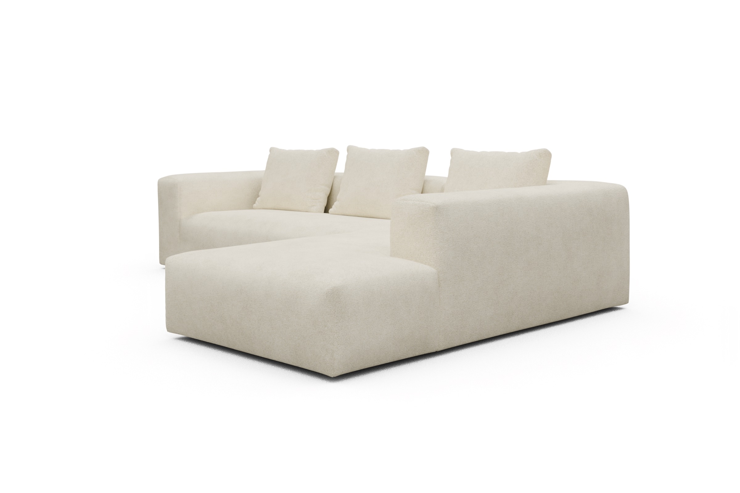 Ecksofa Fred Relax-Ecke rechts mit 2,5-Sitzer Boucle-Off-White