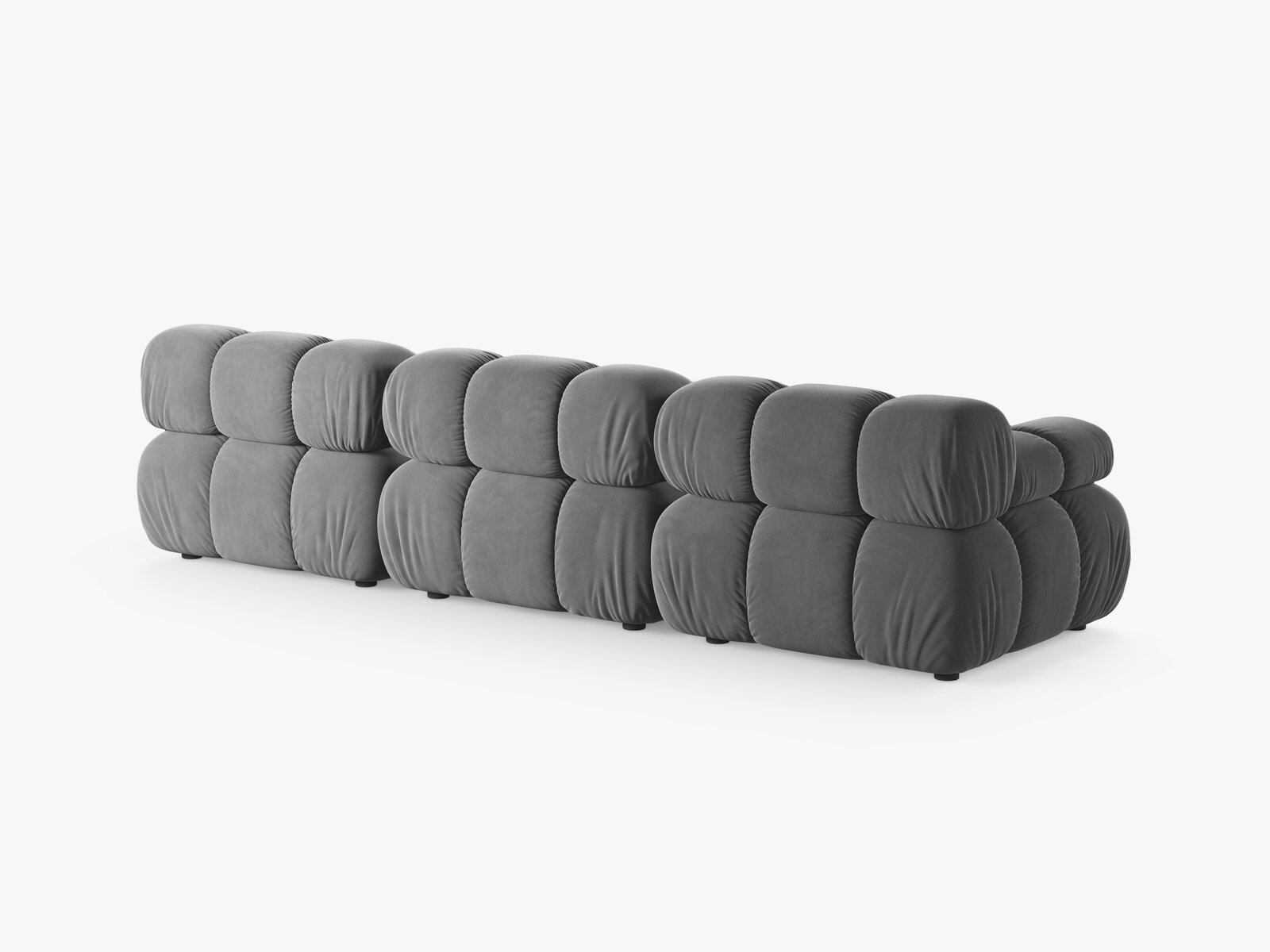 Micadoni Modulares Sofa Bellis 3-Sitzer Samt Venus Hellgrau