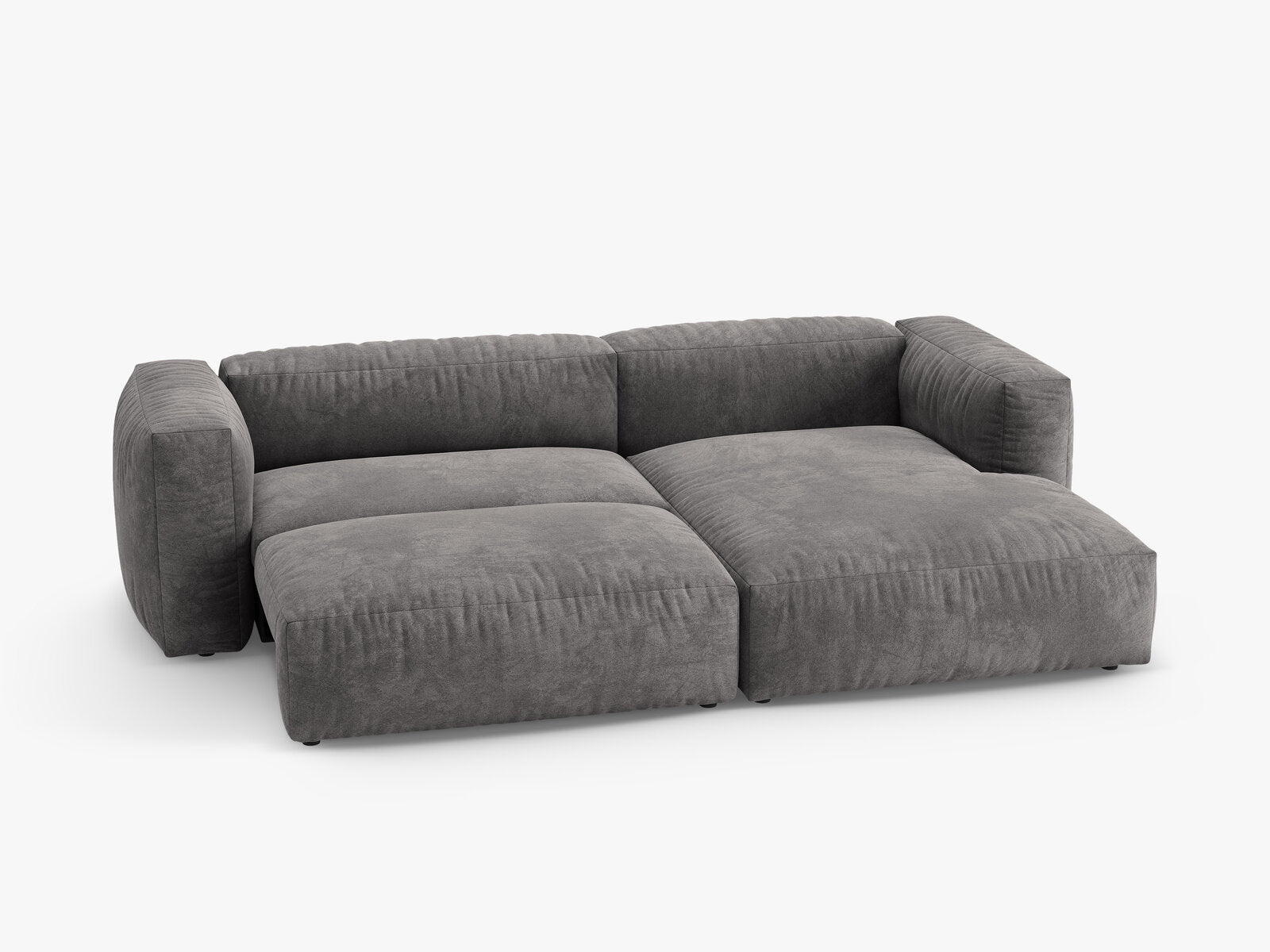 Micadoni Martina Ecksofa 4-Sitzer mit Schlaffunktion Rechts Samt Vogue Grau
