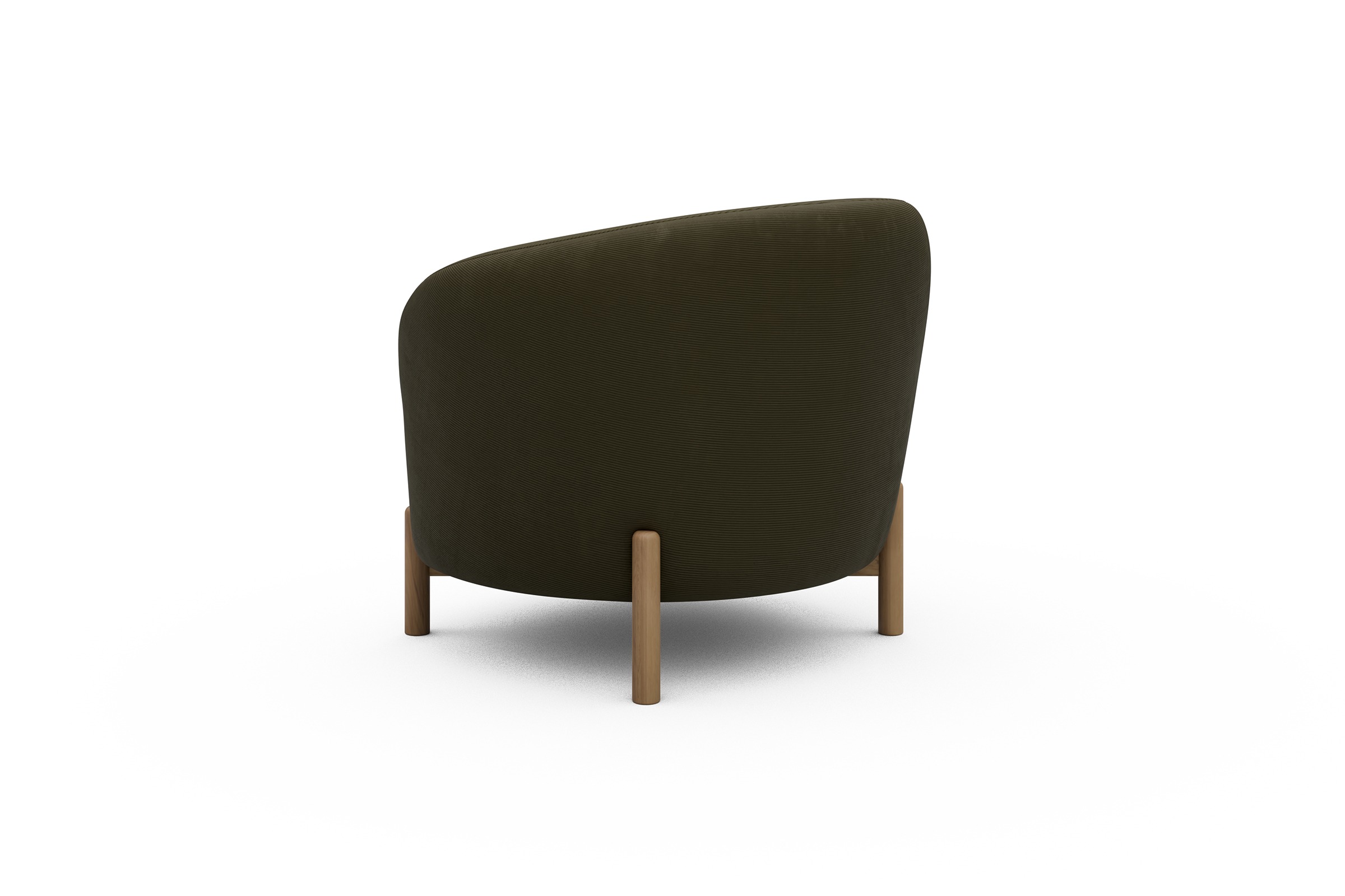 Sessel Ronda Holzbeine Eiche Natur Cordufine-Pine-Green