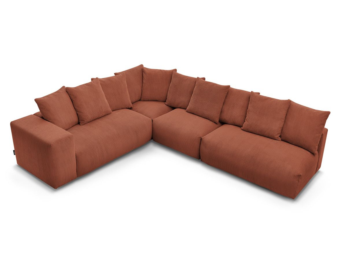 Bobochic Voltaire Ecksofa 322 × 268 cm Cordsamt Orange Ecke links