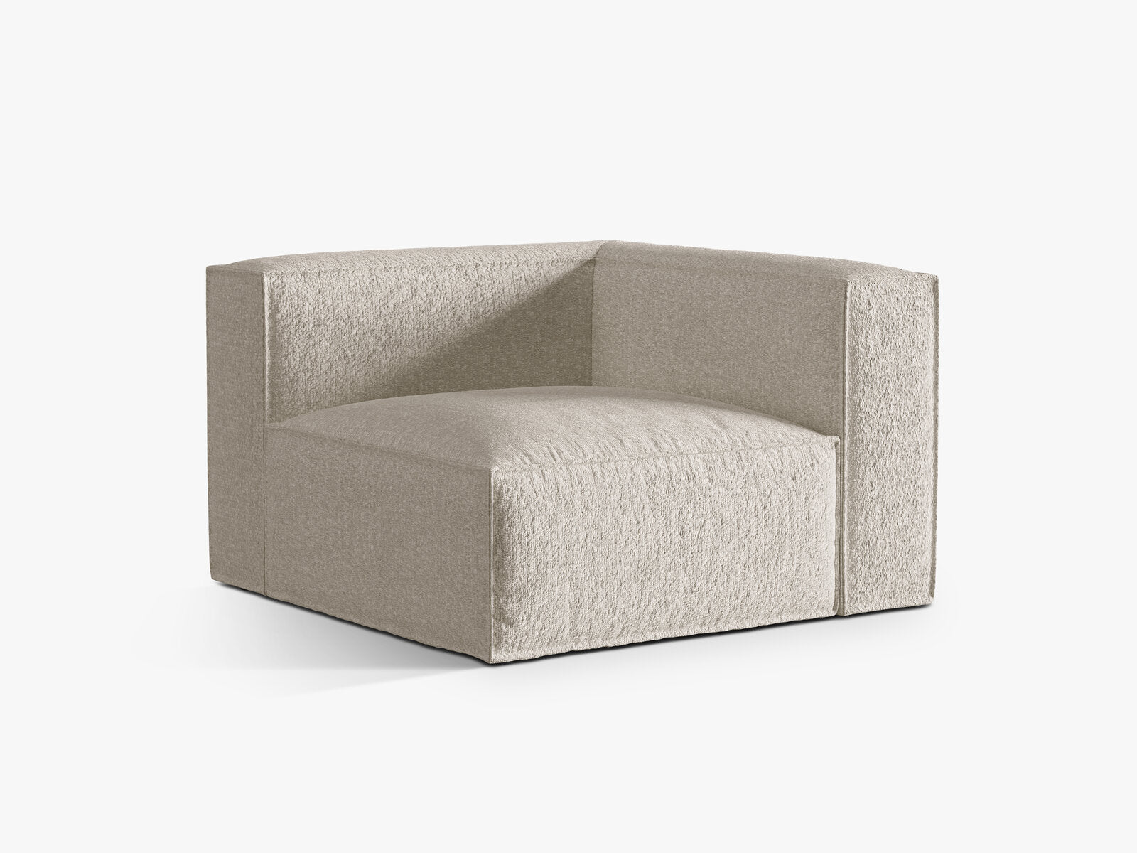 Micadoni Eckmodul Nuria 1-Sitzer Boucle Beige