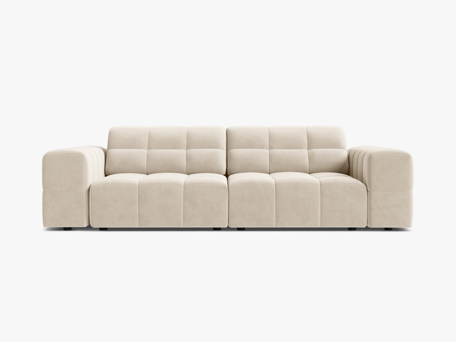 Micadoni Sofa Jennifer 3-Sitzer Samt Bluvel Helles Beige