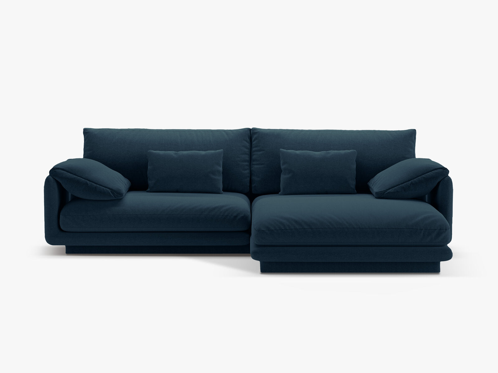 Micadoni Ecksofa Torino 4-Sitzer Rechts Strukturierter Stoff Marineblau