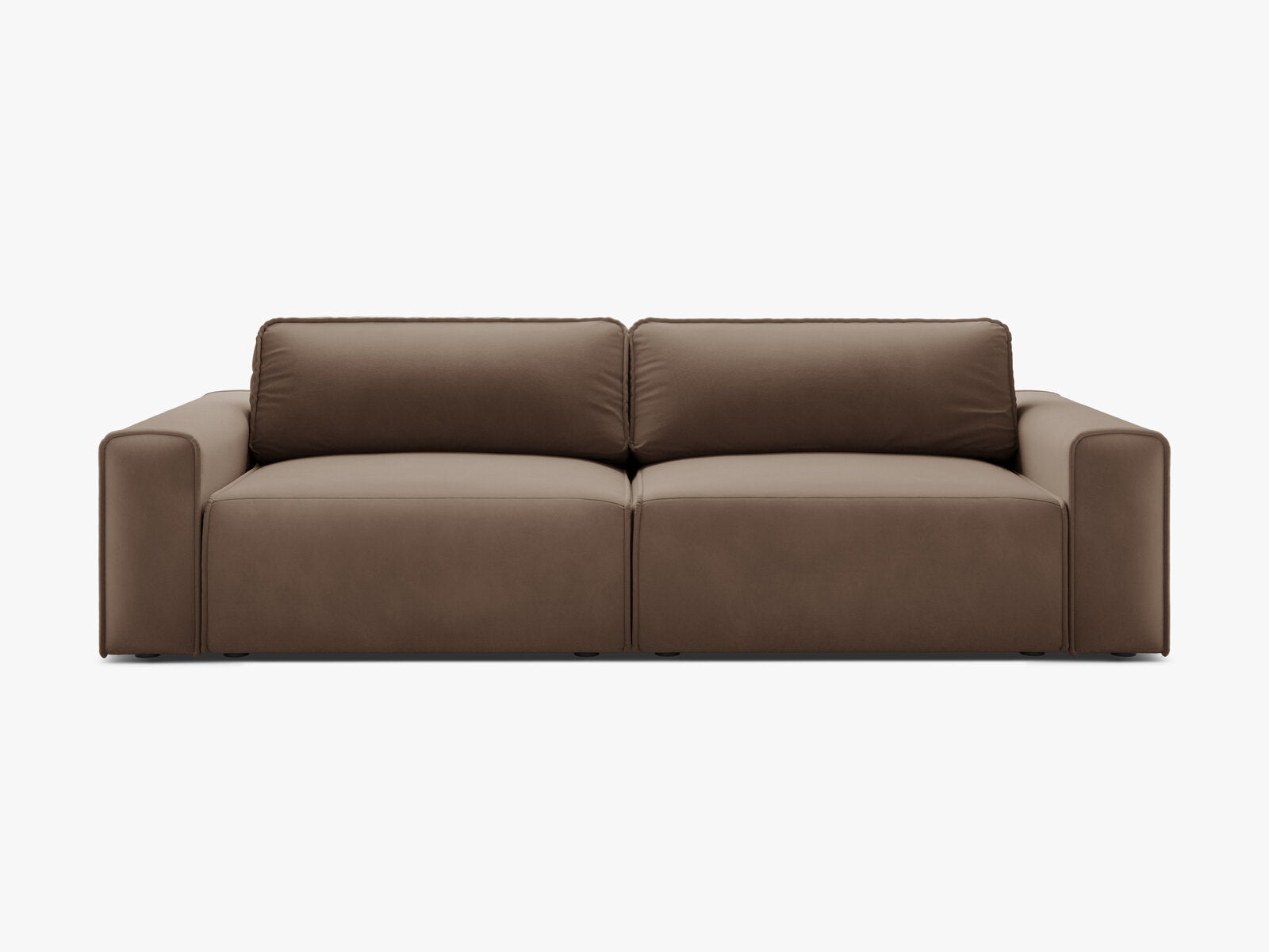 Micadoni Sofa Victor 3-Sitzer mit Schlaffunktion Samt Schokolade