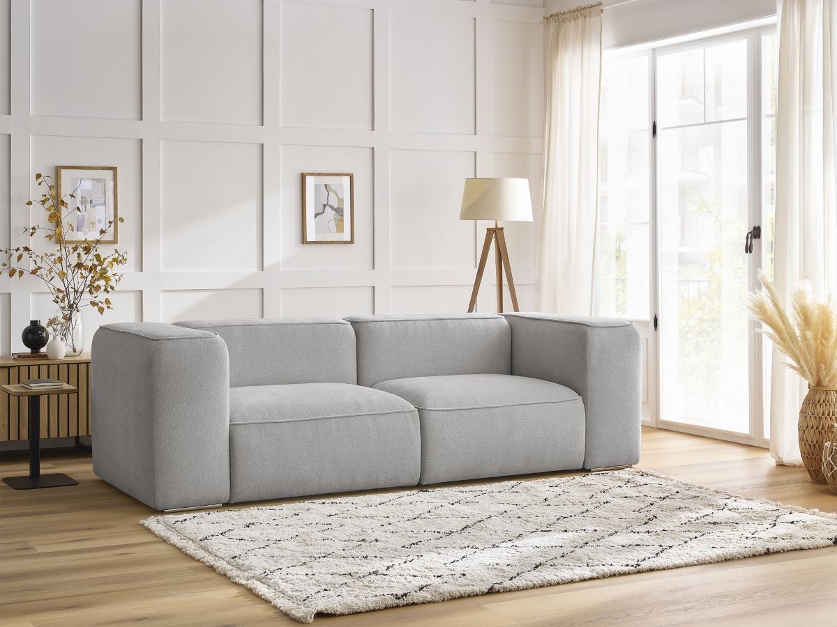 Bobochic Zephyr Sofa 2-Sitzer Strukturstoff Hellgrau
