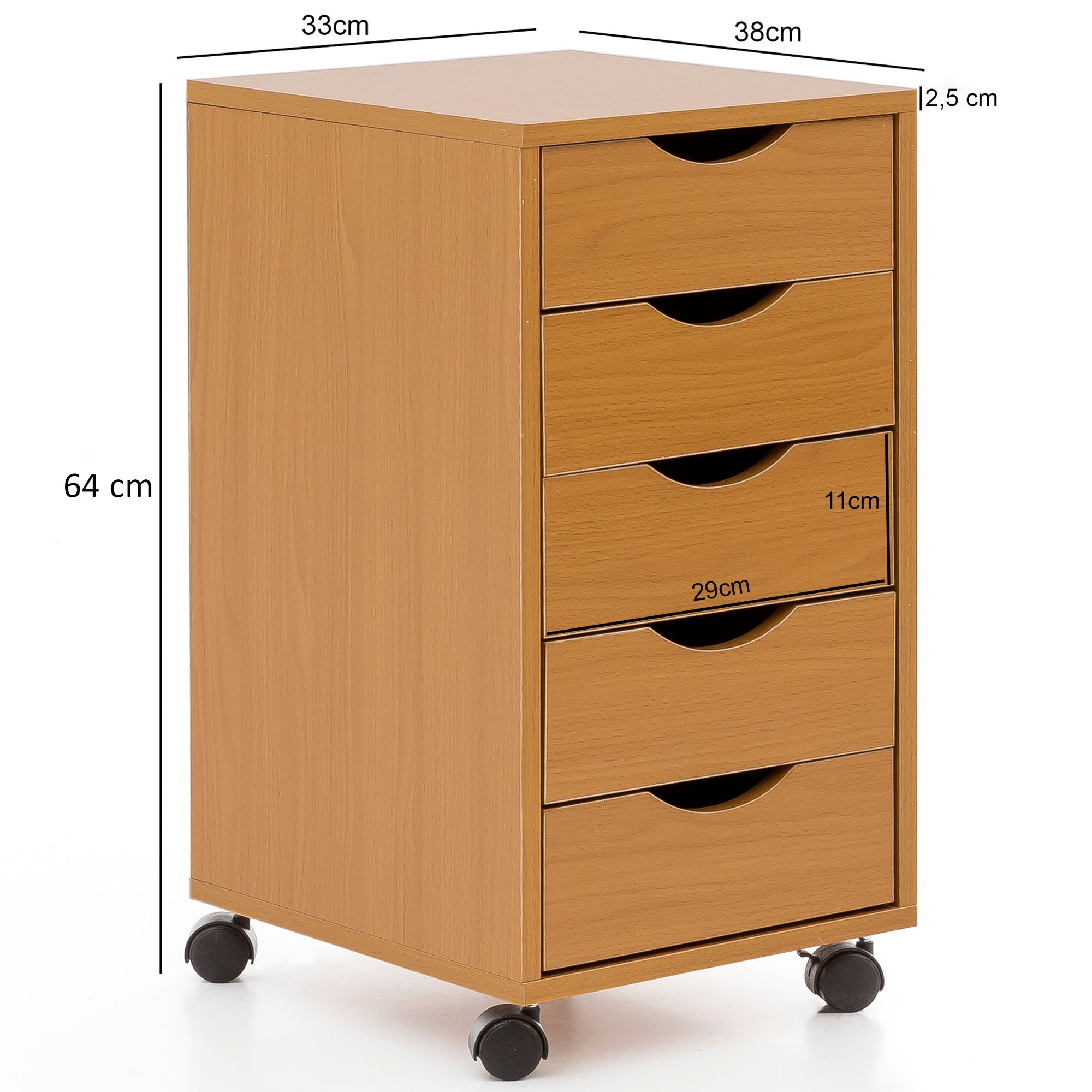 Rollcontainer Lakolk Braun 33 × 38 × 64 cm