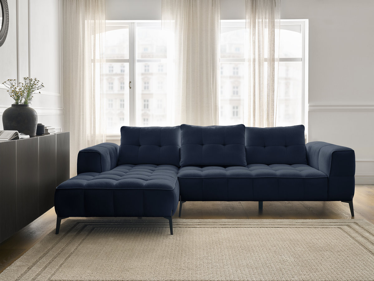 Bobochic Anis Ecksofa Strukturstoff Blau Ecke links