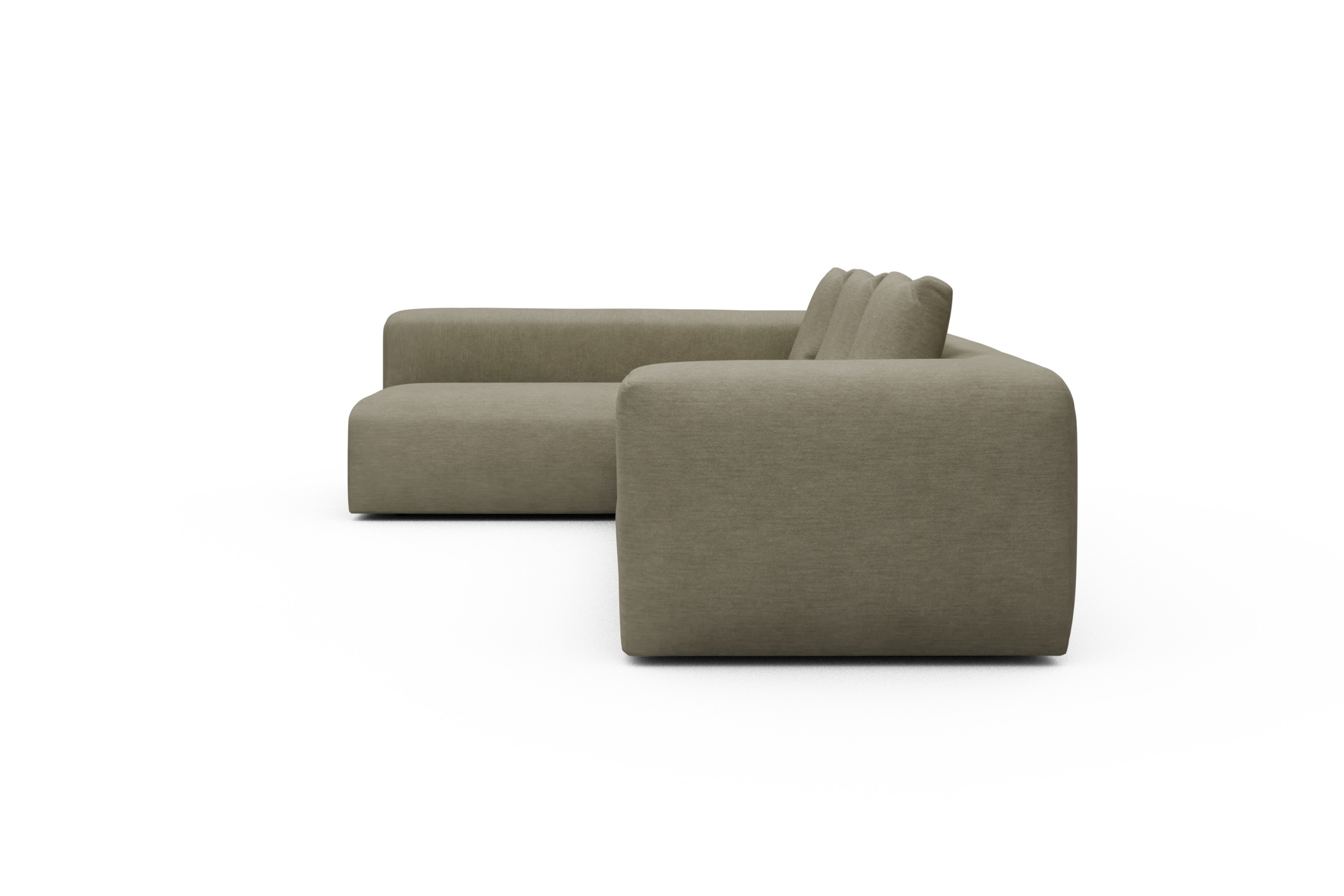 Ecksofa Fred 2x 2,5-Sitzer links offen Vivus-Dusty-Sand