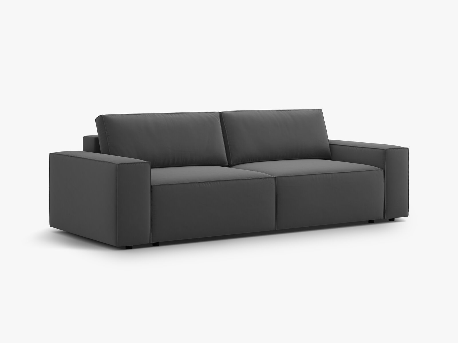 Micadoni Schlafsofa Jodie 3-Sitzer Samt Bluvel Grau