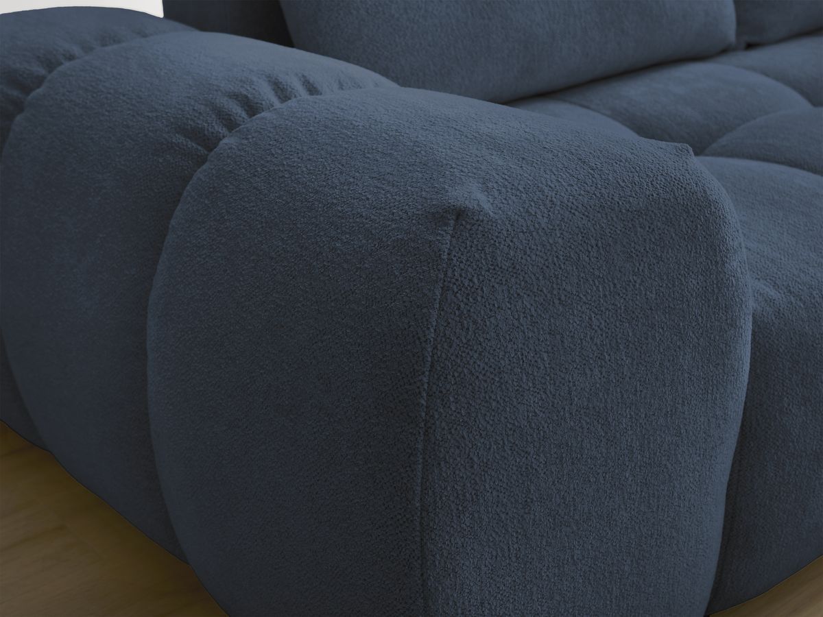 Bobochic Everest Sofa 3-Sitzer, 2 Kissen Melange-Stoff Dunkelblau