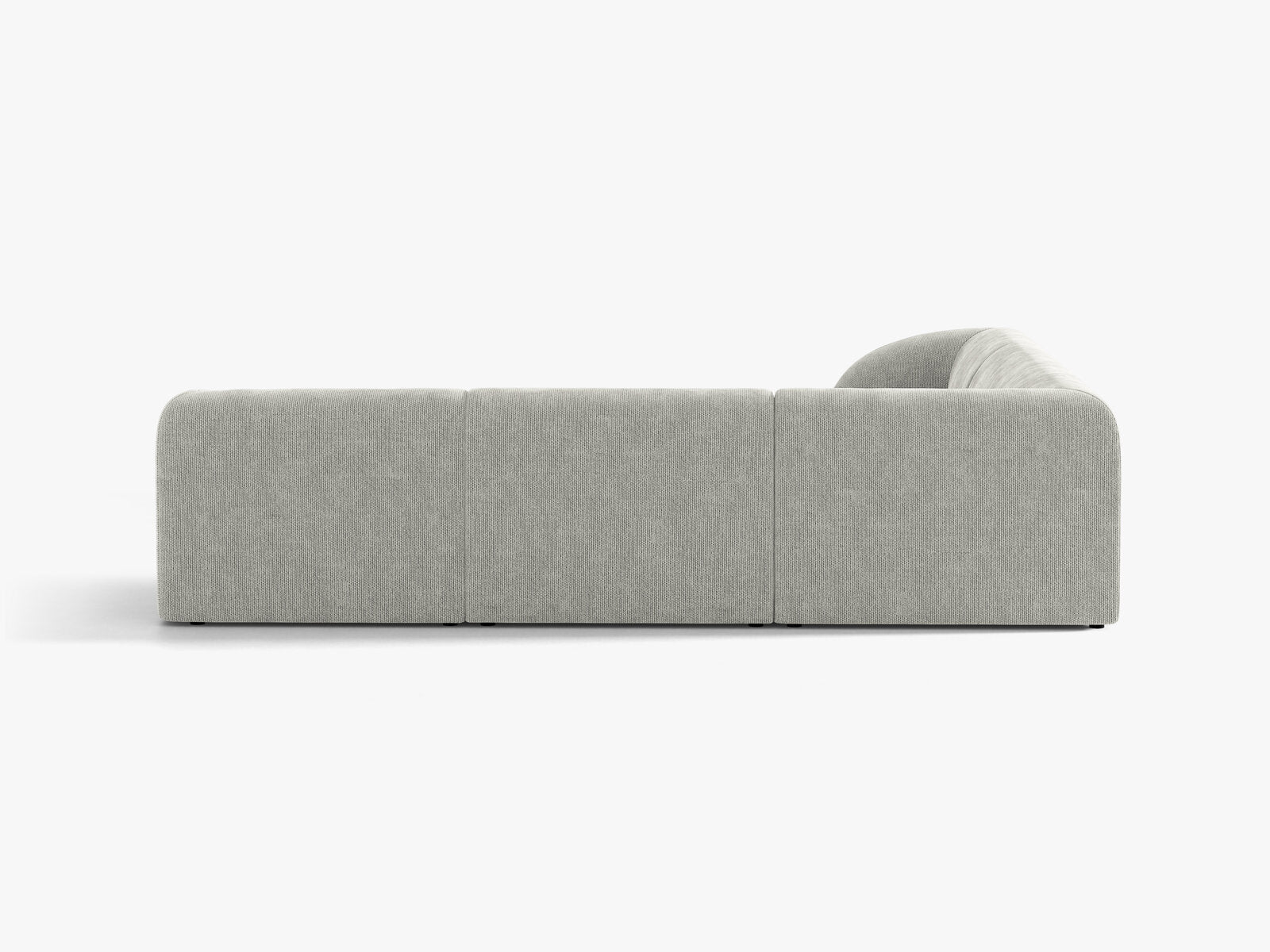 Micadoni 5-Sitzer Symmetrisches Ecksofa Miley Chenille Eden Silber