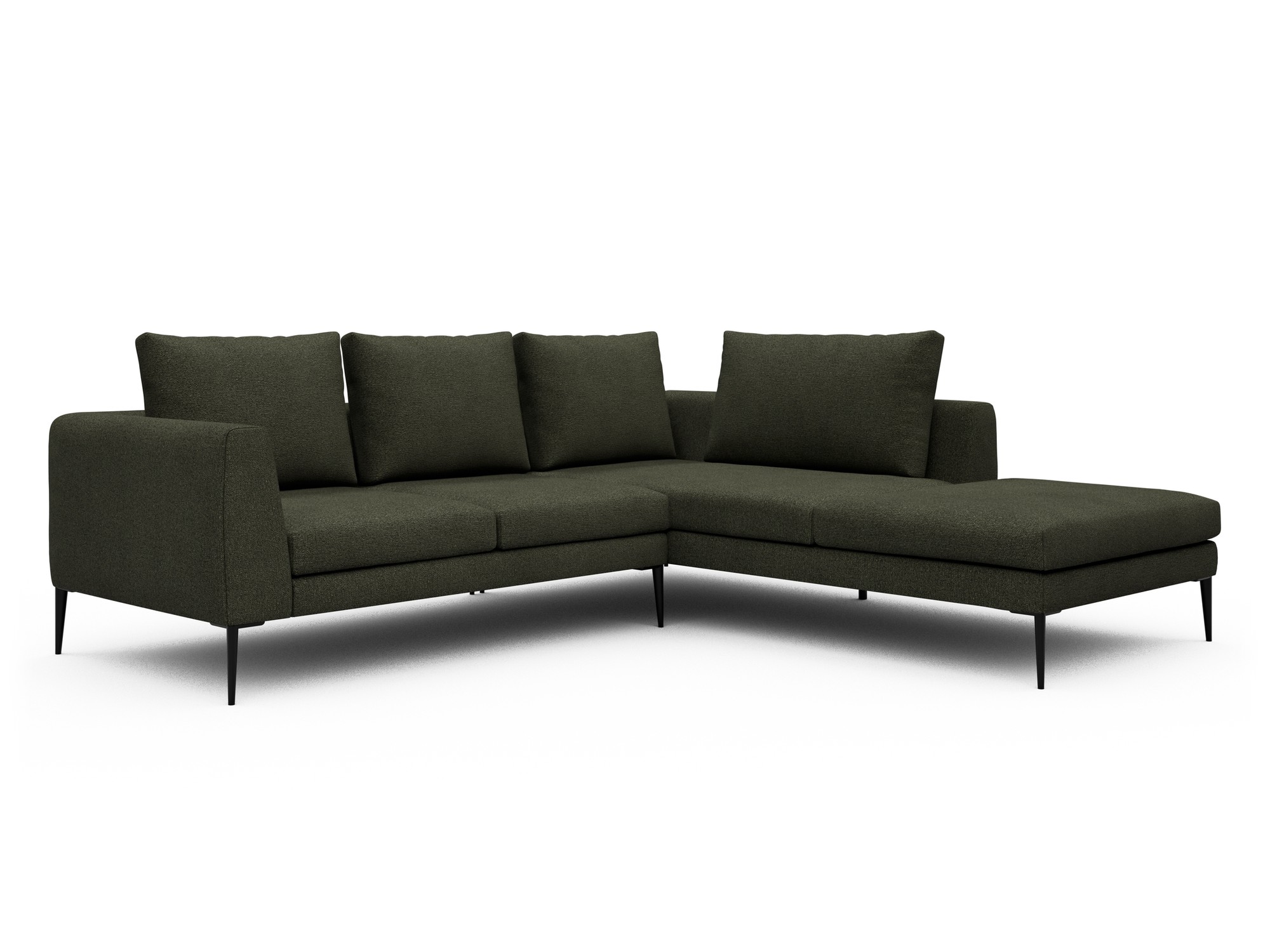Skandi Home Ecksofa Paul Relax-Ecke rechts mit 2-Sitzer Boucle-Forest-Green moebelfaktor