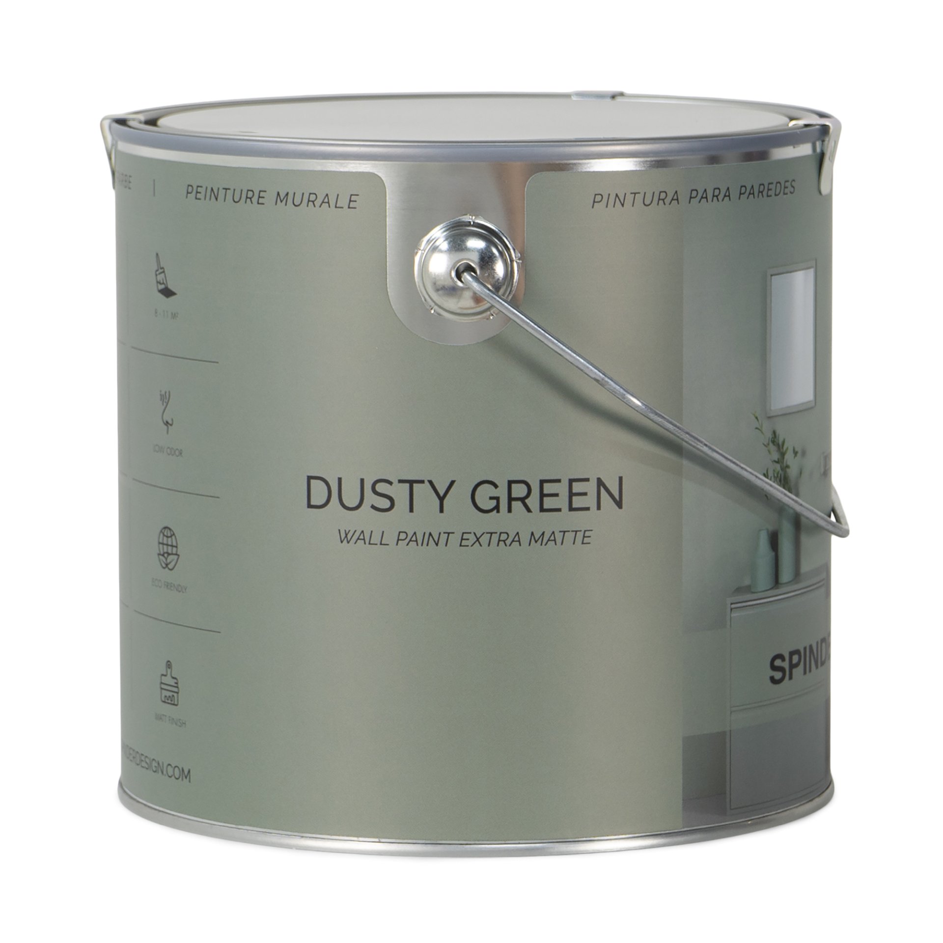 Spinder Design Wandfarbe Dusty Green 2,5 Liter