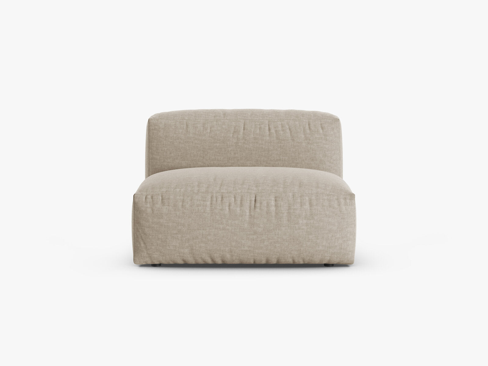 Micadoni Mittelmodul Martina 1-Sitzer 90cm Sitztiefe Strukturierter Stoff Boston Helles Beige