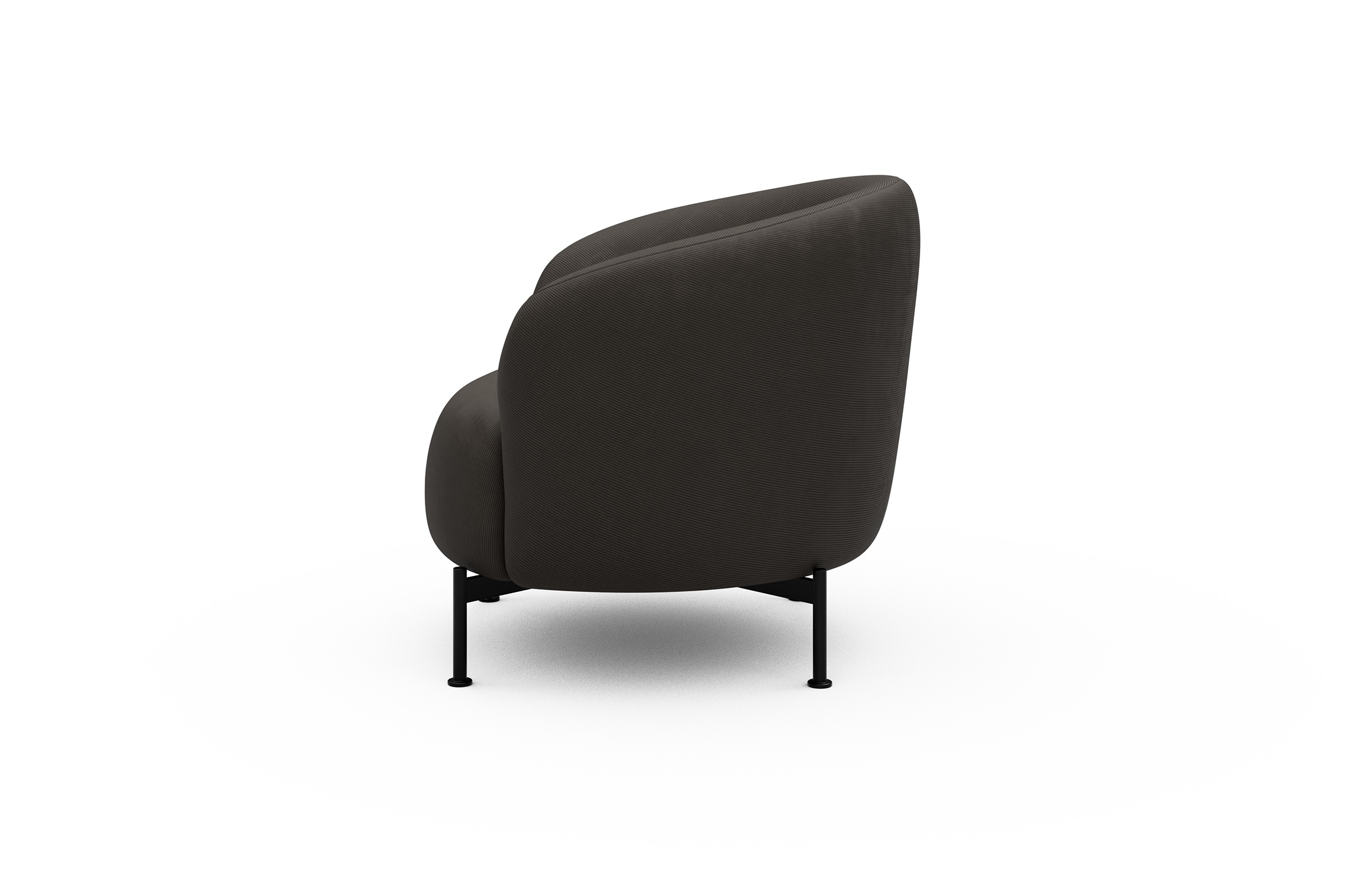 Sessel Ronda X-Metallgestell Schwarz Cordufine-Taupe