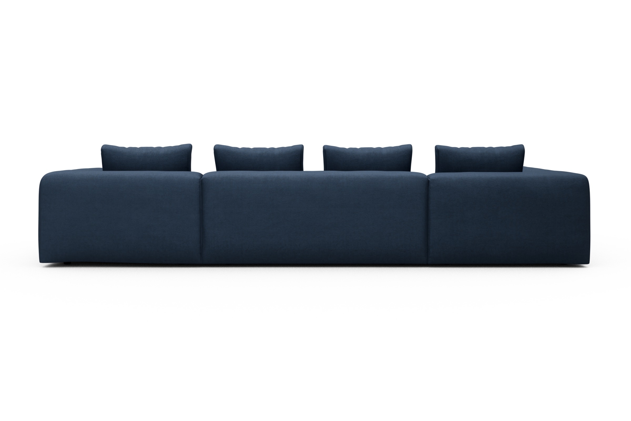 Wohnlandschaft Fred Relax-Ecke links mit 2-Sitzer und Chaiselongue rechts Strukturierter Stoff Weda 302-Weda-Blue