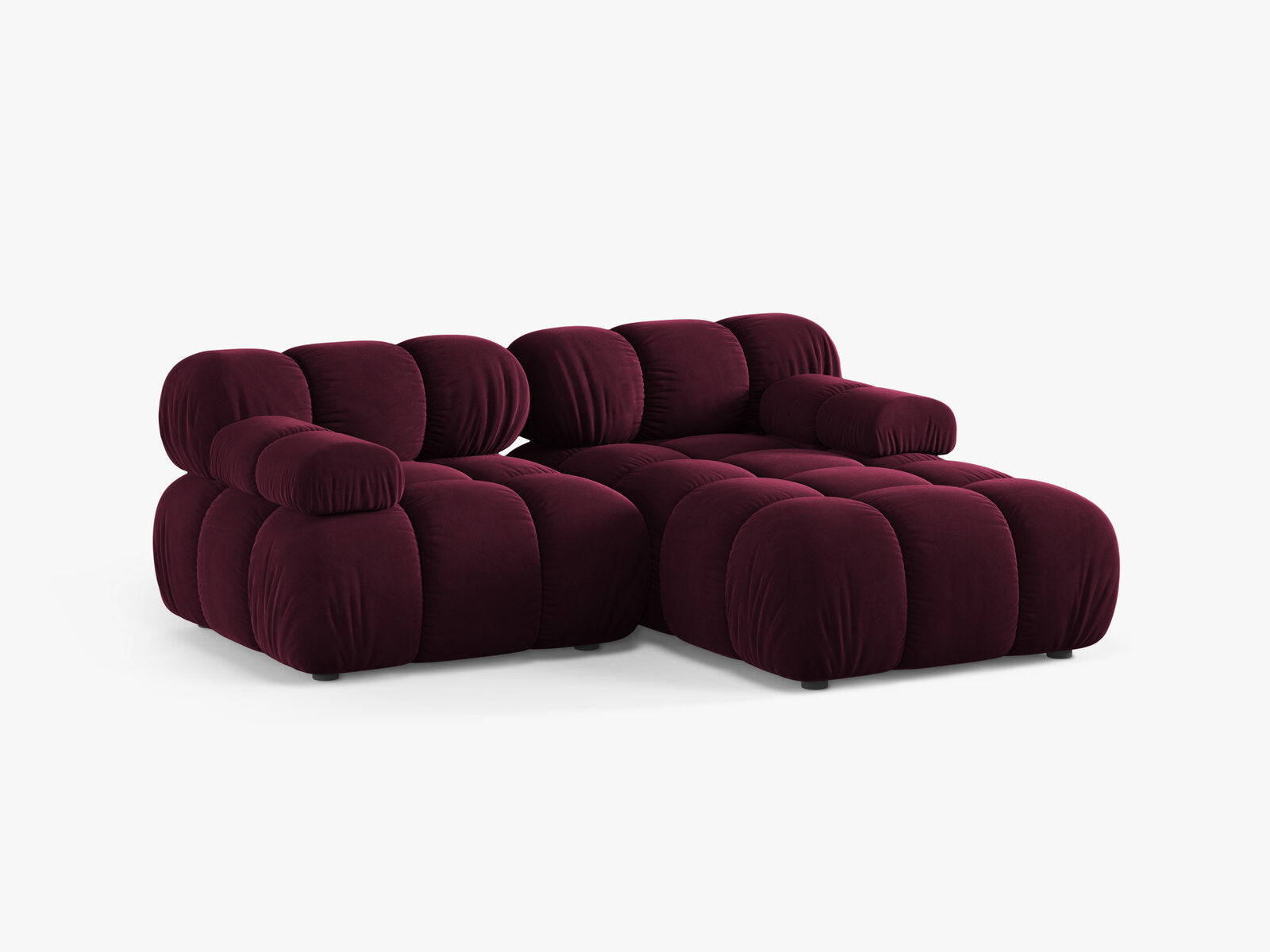 Micadoni Modulares Ecksofa Bellis 3-Sitzer Rechts Samt Venus Burgunder