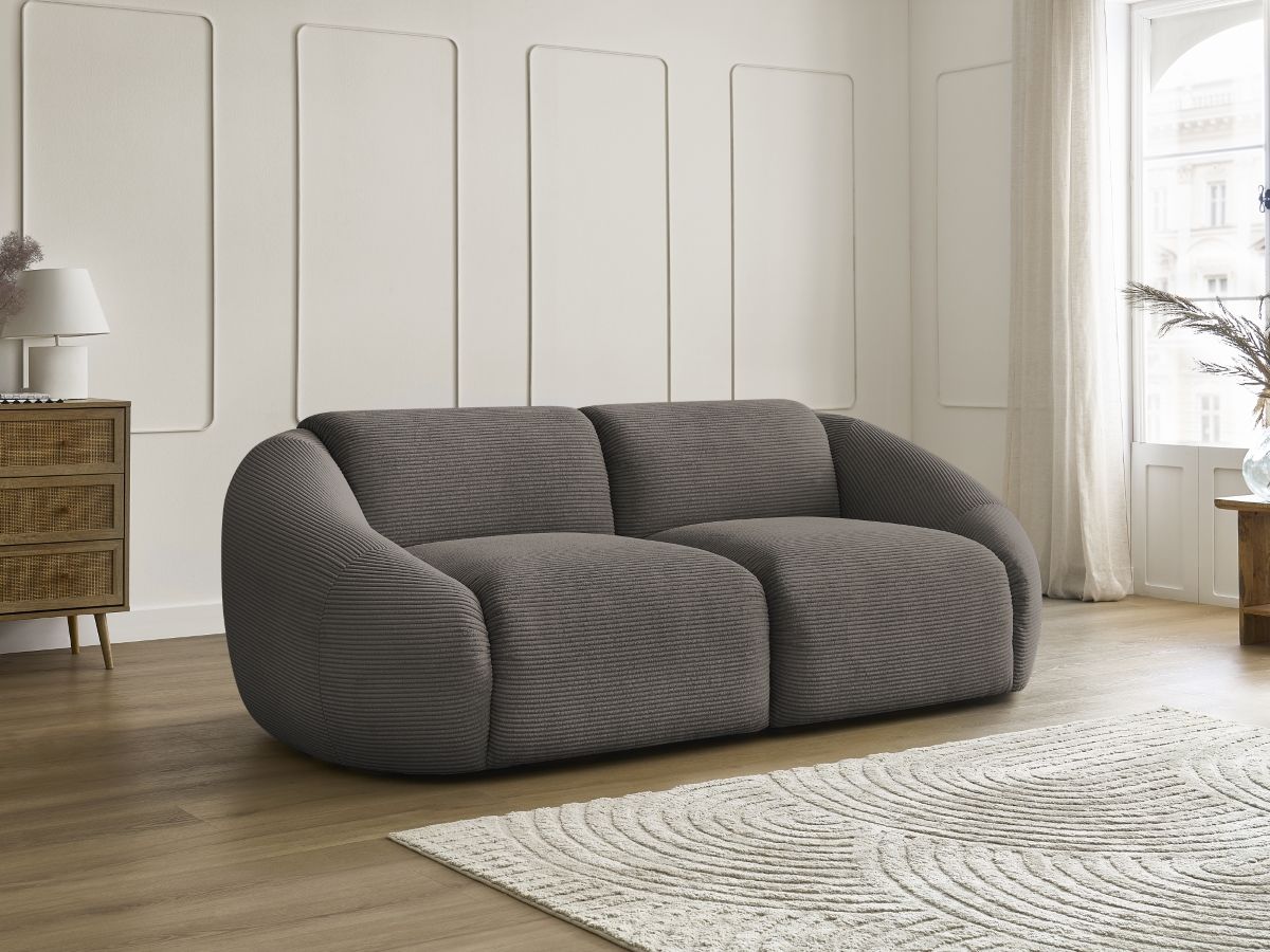 Bobochic Tina Sofa 2-Sitzer Cordsamt Taupe