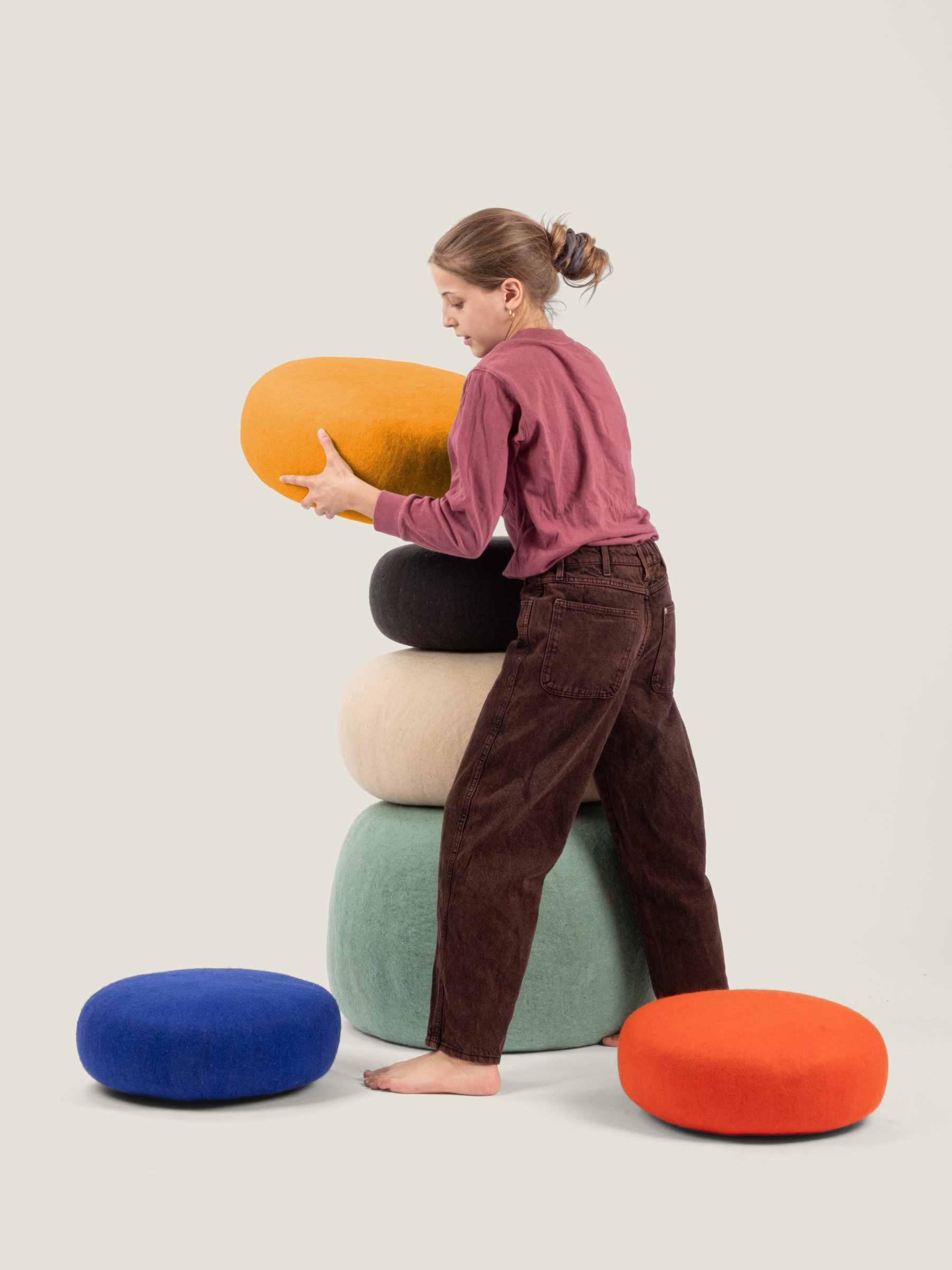 myfelt Risa Colour Pouf Ockergelb Ø 38 x 14 cm