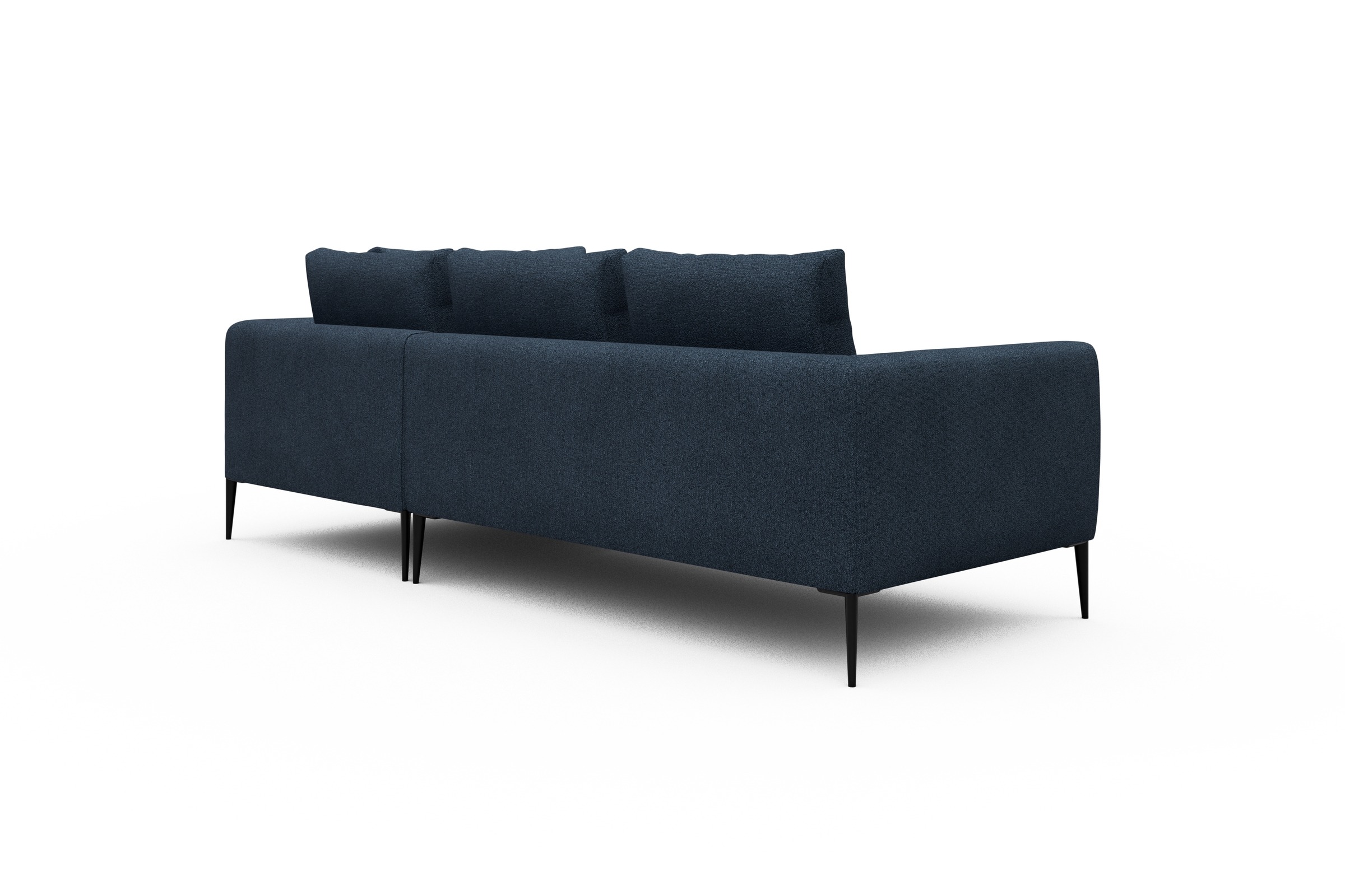 Ecksofa Paul Relax-Ecke rechts mit 2-Sitzer Boucle-Blue