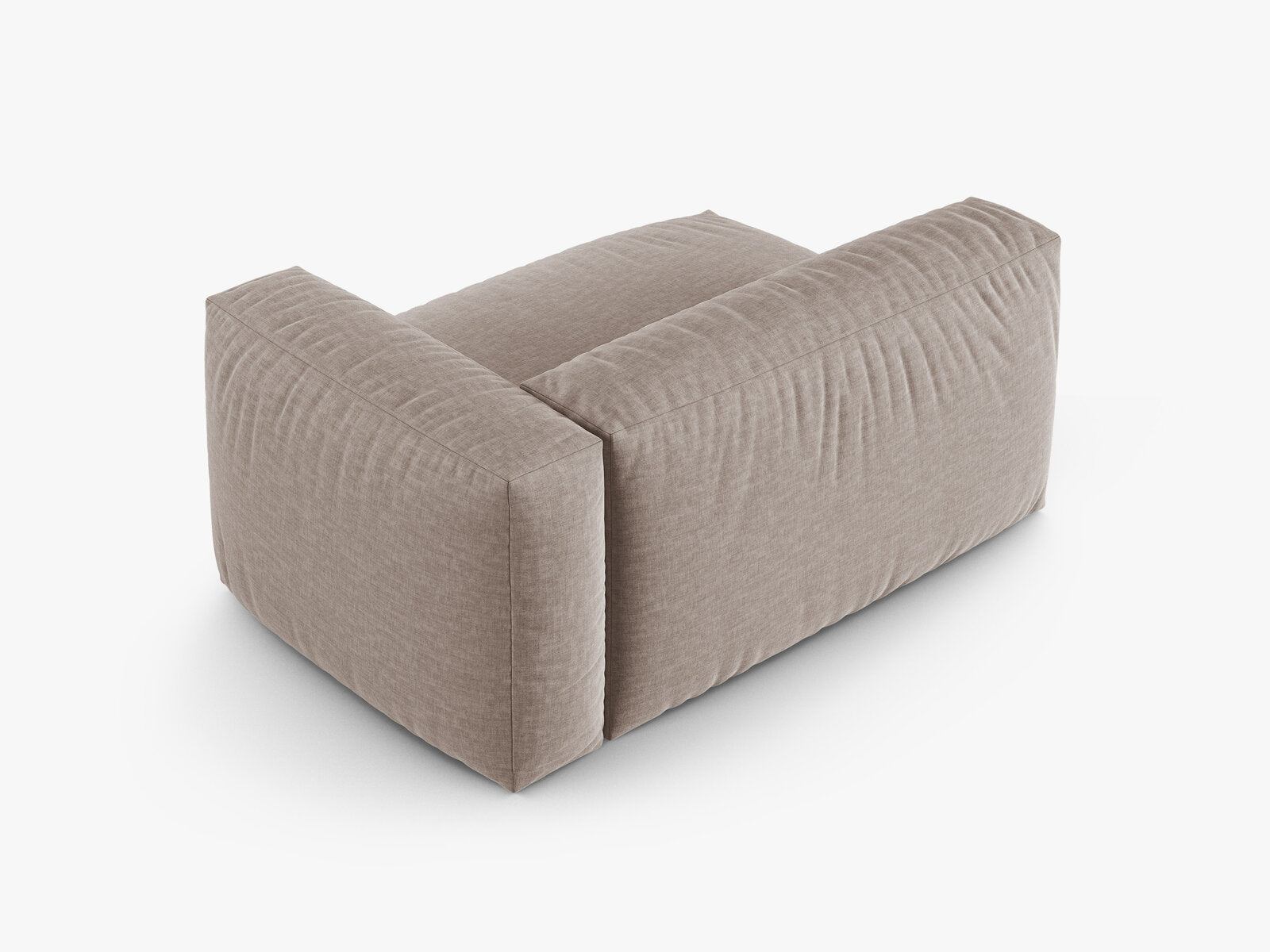 Micadoni Eckmodul mit Armlehne Martina 1-Sitzer Groß 90cm Sitztiefe Rechts Strukturierter Stoff Boston Dunkelbeige