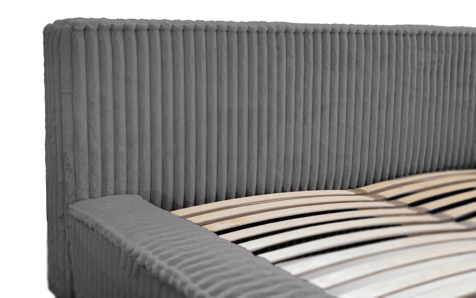 Polsterbett Lento Softcord mit Fellstruktur 140x200 mit Metallrahmen Vito 16