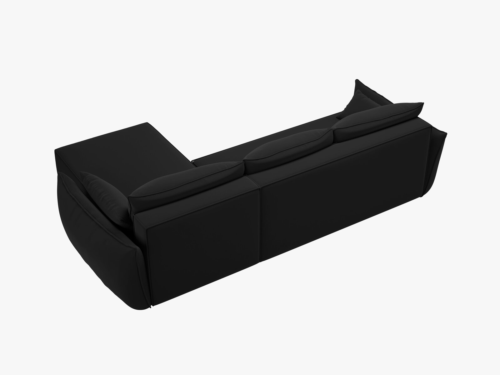 Micadoni Kaelle Ecksofa 4-Sitzer mit Schlaffunktion Links Samt Bluvel Schwarz