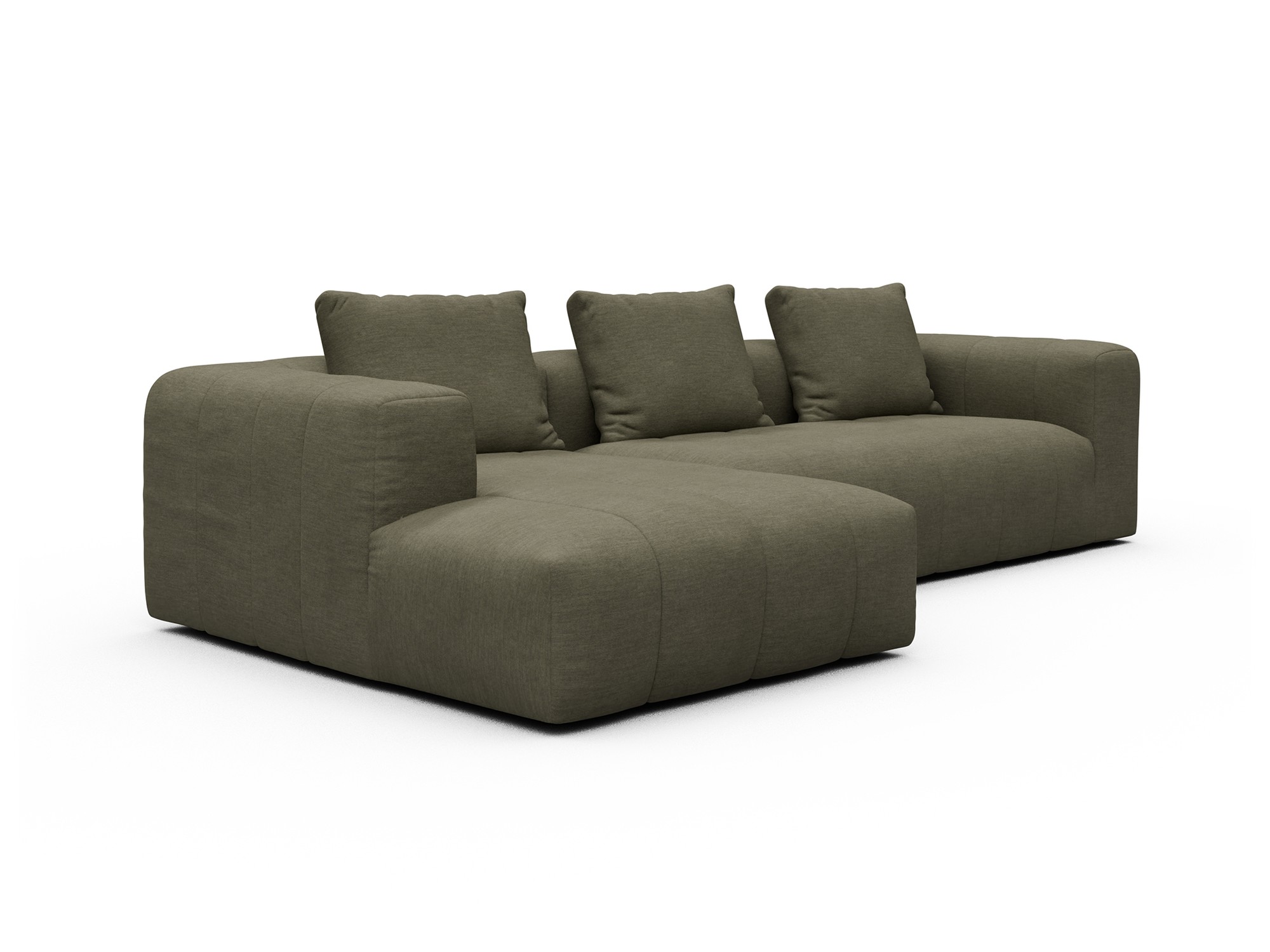 Hugo 2,5-Sitzer Armlehne rechts mit Chaiselongue Vivus-Dusty-Olive moebelfaktor