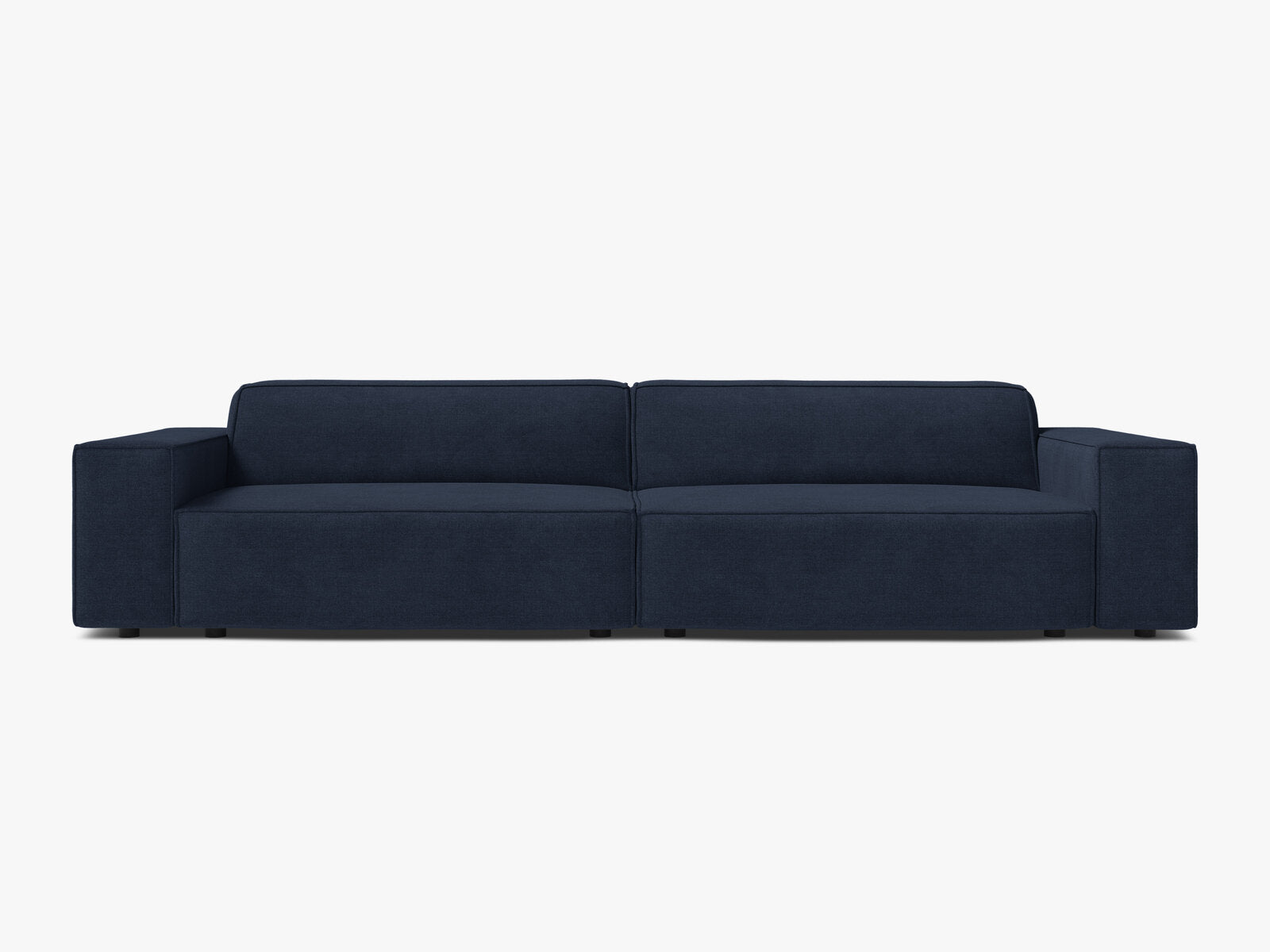 Micadoni Sofa Jodie 4-Sitzer Strukturierter Stoff Liberty Marineblau