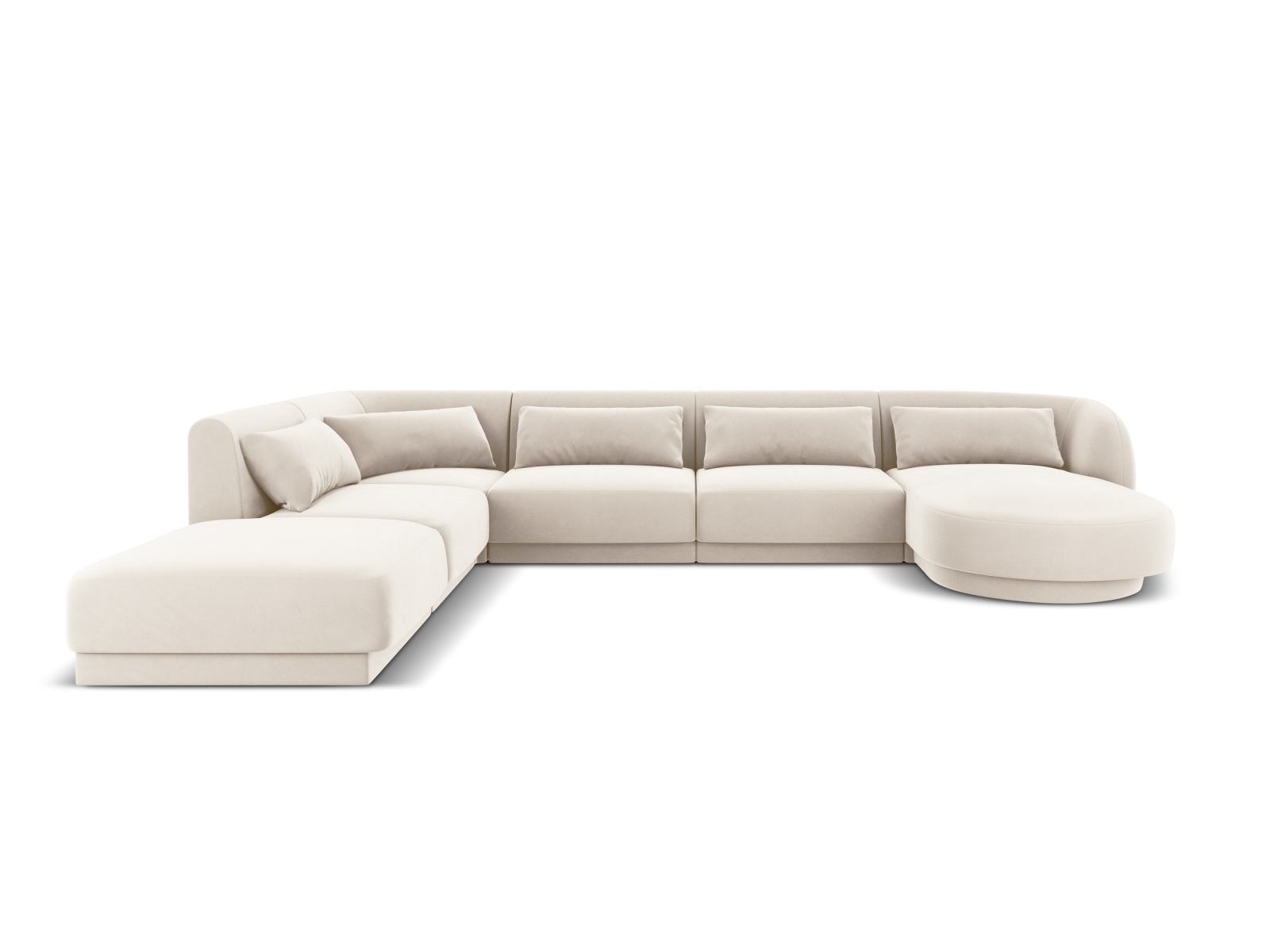 Cosmopolitan Design Panoramasofa Tulum 6-Sitzer Samt Bluvel Helles Beige Links