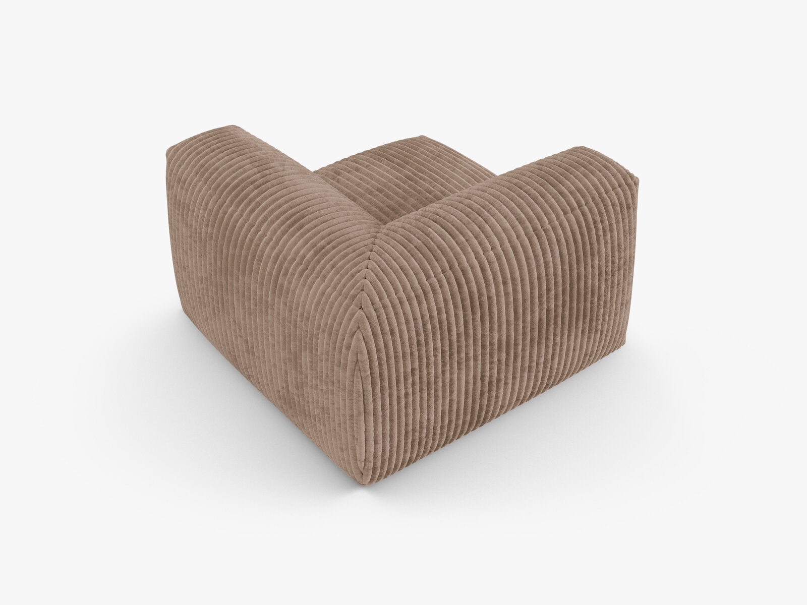 Micadoni symmetrisches Eckmodul Martina 1-Sitzer 90cm Sitztiefe Kord Tilia Eichel