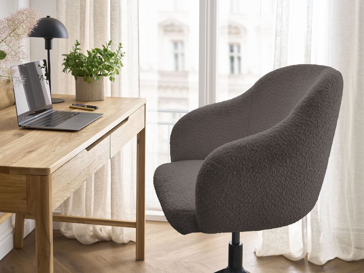 Bobochic Sophie Bürostuhl Bouclé-Stoff Braun