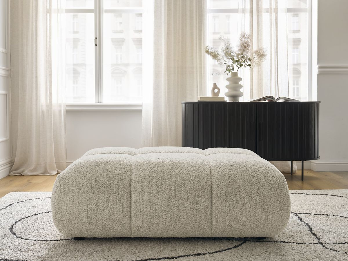 Bobochic Alya Pouf Bouclé-Stoff Beige