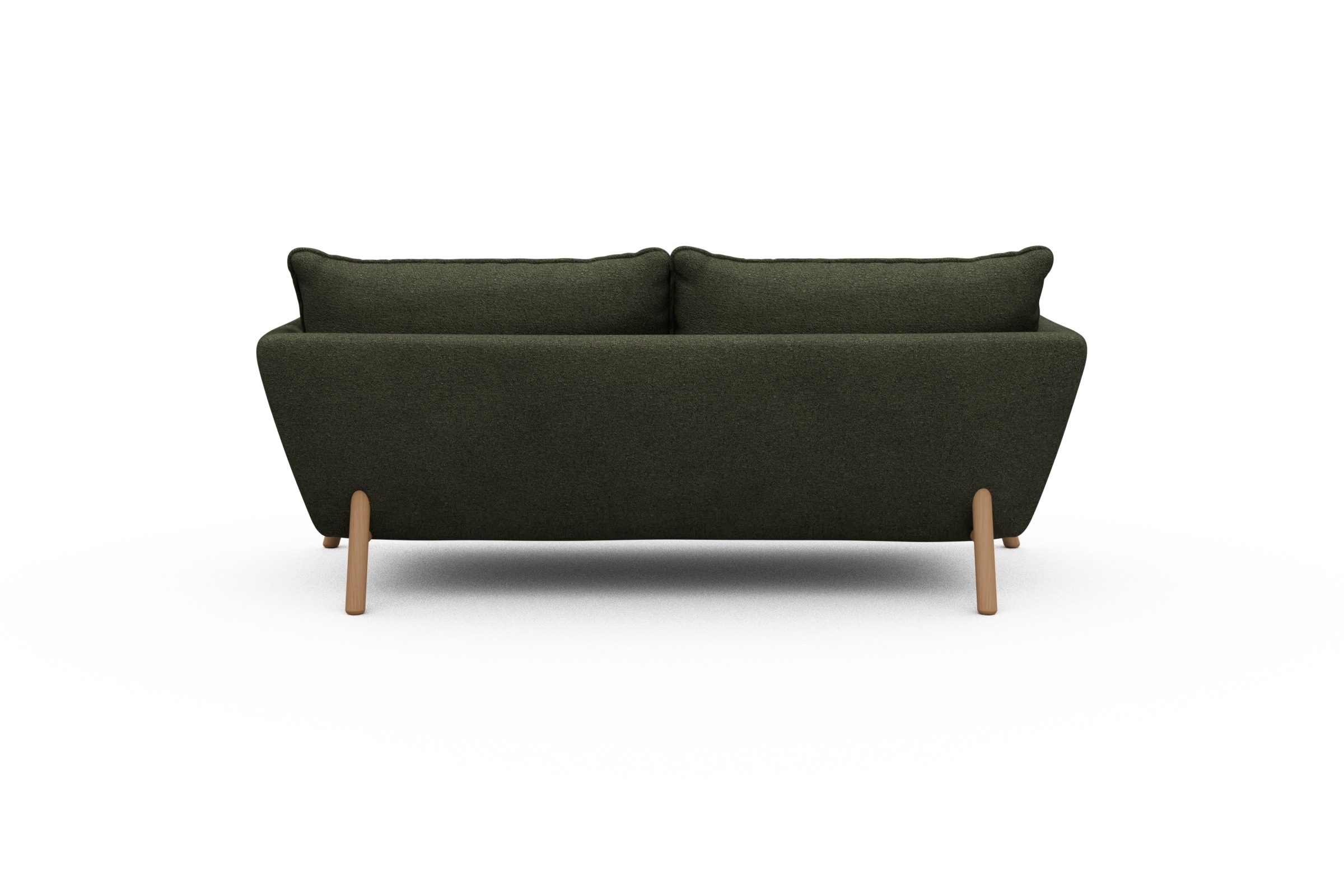 Sofa Emil PREMIUM 2-Sitzer Beinfarbe Eiche Natur Boucle-Forest-Green