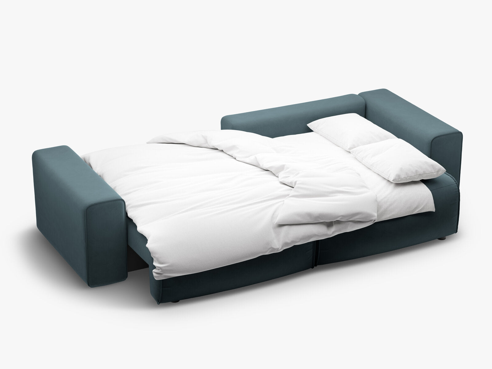Micadoni Ecksofa Victor 3-Sitzer mit Schlaffunktion Rechts Samt Blau