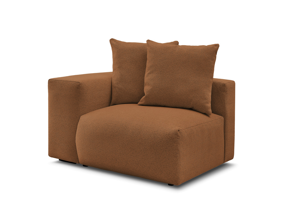Bobochic Voltaire Sofamodul 1-Sitzer 130 × 100 cm Melange-Stoff Orange Ecke links