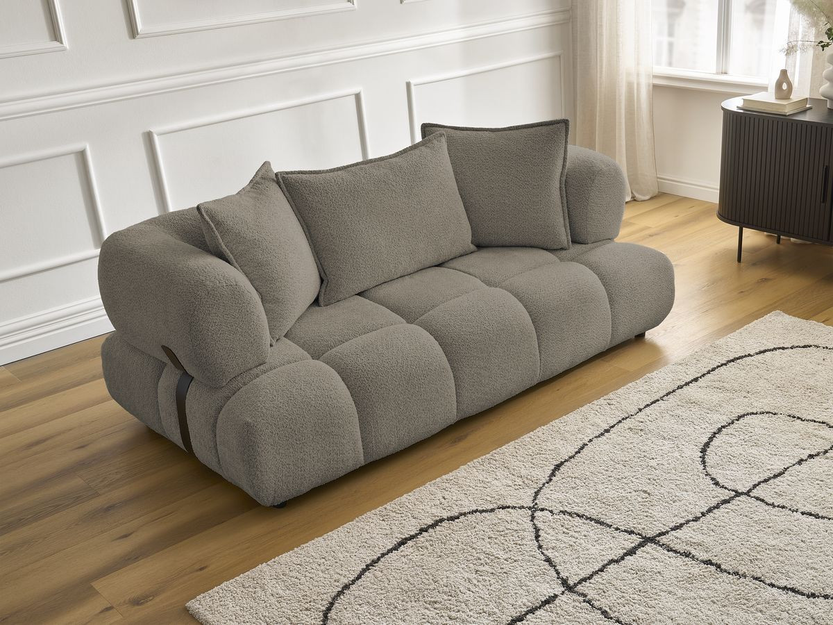Bobochic Alya Sofa 2-Sitzer Bouclé-Stoff Taupe