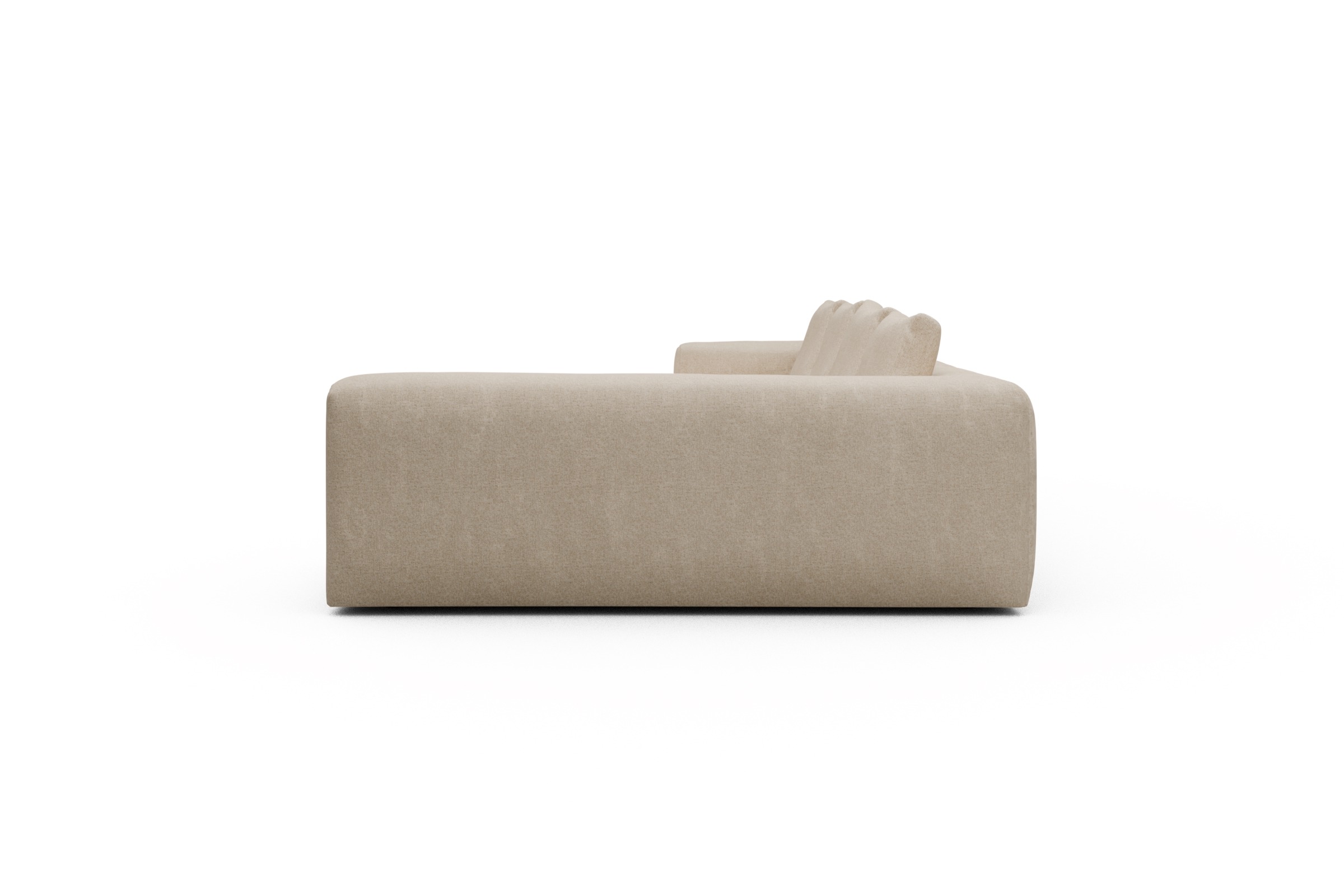 Wohnlandschaft Fred Chaiselongue links mit 2-Sitzer und lange Armlehne rechts Casone-Natural-Beige