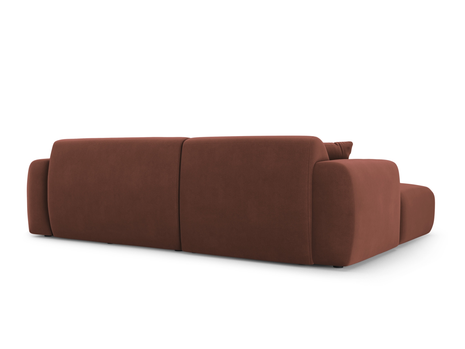 Cosmopolitan Design Ecksofa Nolio 4-Sitzer kleine Version Samt Casino Cuoio Links